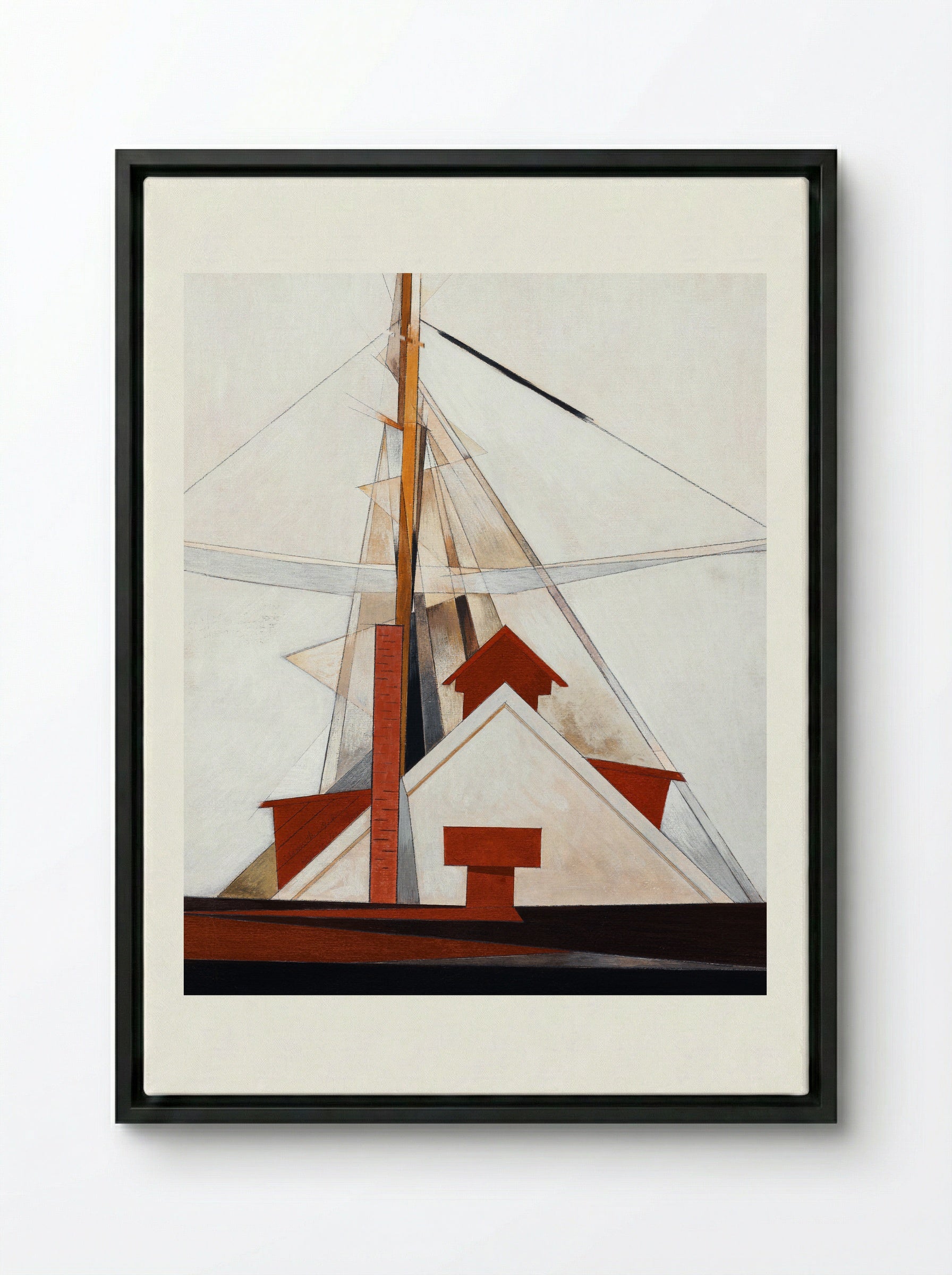 Masts - Charles Demuth - Framed Canvas Black