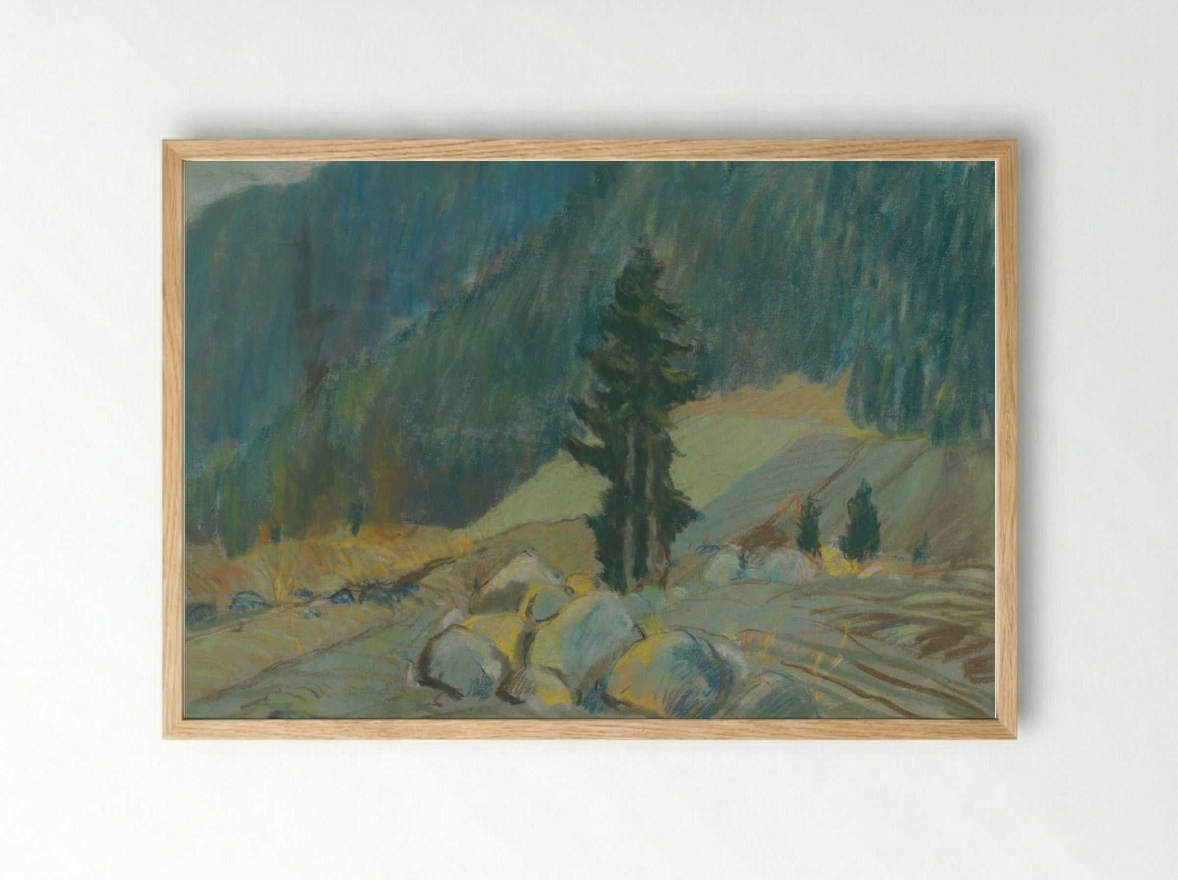 Mountain Brook Between Boulders - Zolo Palugyay - Framed Print Wood