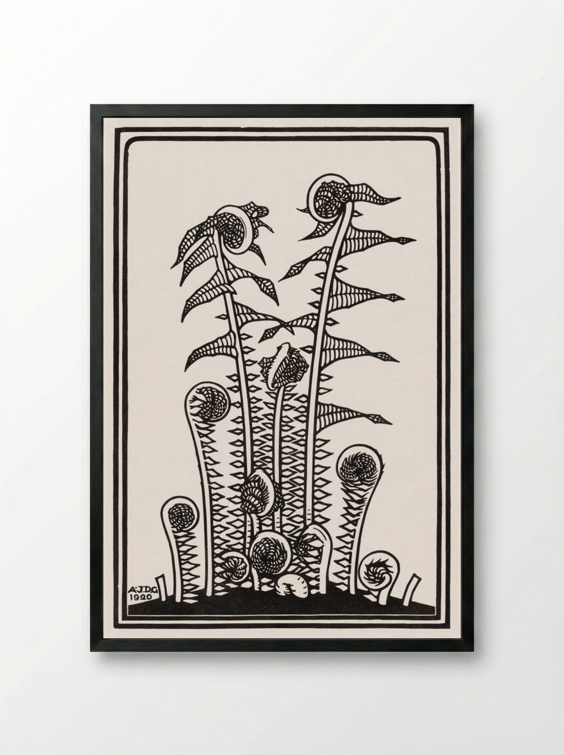 Ferns - Julie de Graag - Framed Print Black