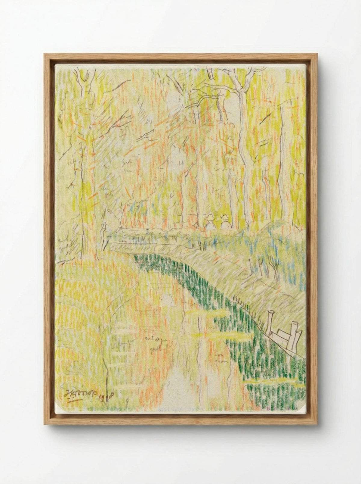 Navigates Between Trees - Jan Toorop - Framed Canvas Wood