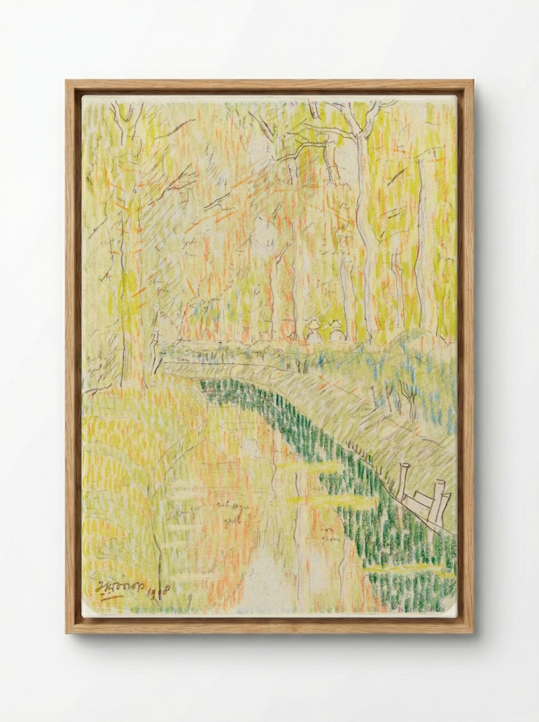 Navigates Between Trees - Jan Toorop - Framed Canvas Wood