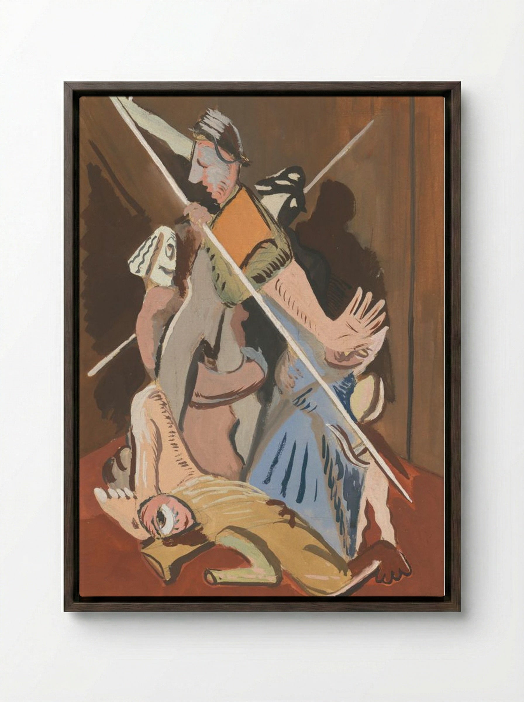 St Sebastian - Cyprián Majerník - Framed Canvas Dark Wood