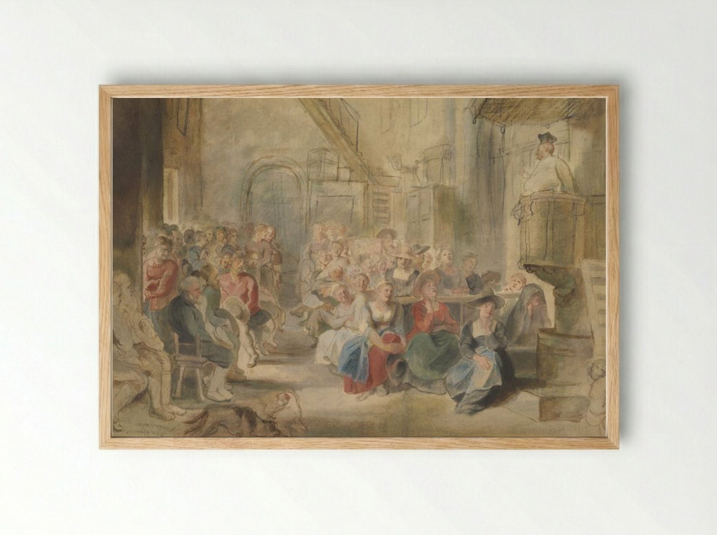 A Sermon in a Village Church - Peter Paul Rubens - Framed Print Wood