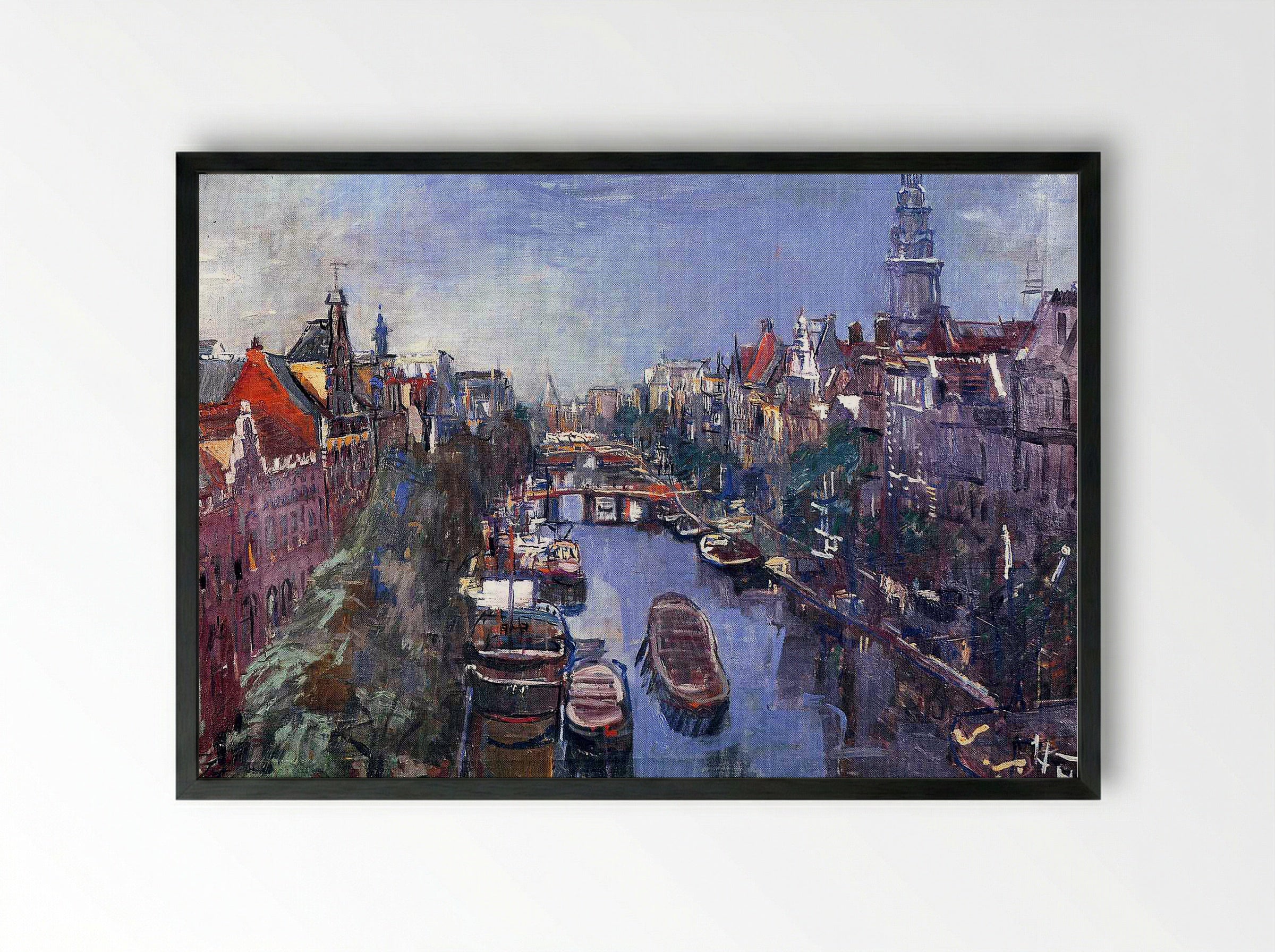 Amsterdam Canal View - Isaac Israëls - Framed Print Black