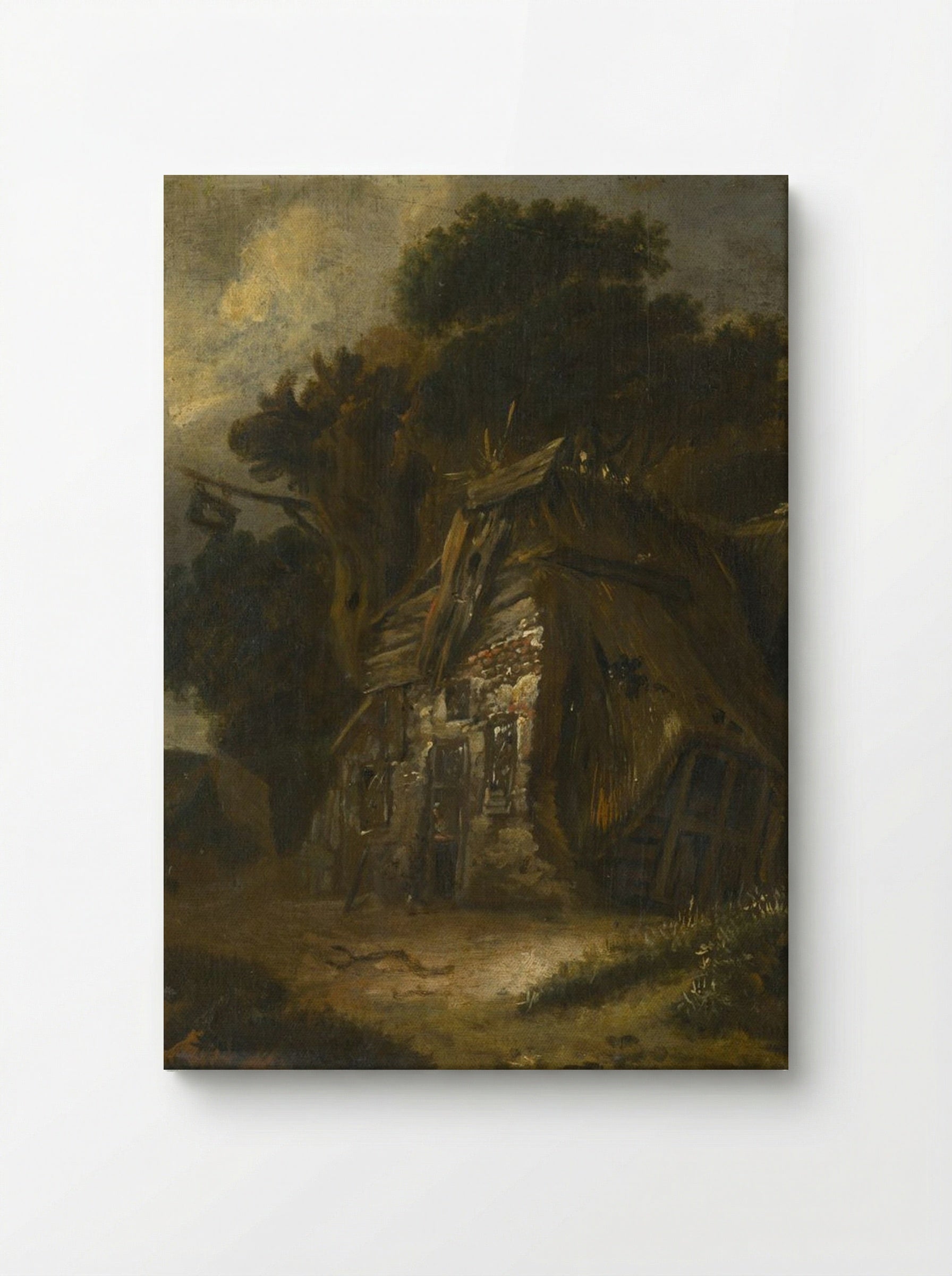 Thatched Hut in Landscape - Fine Art Print - Canvas