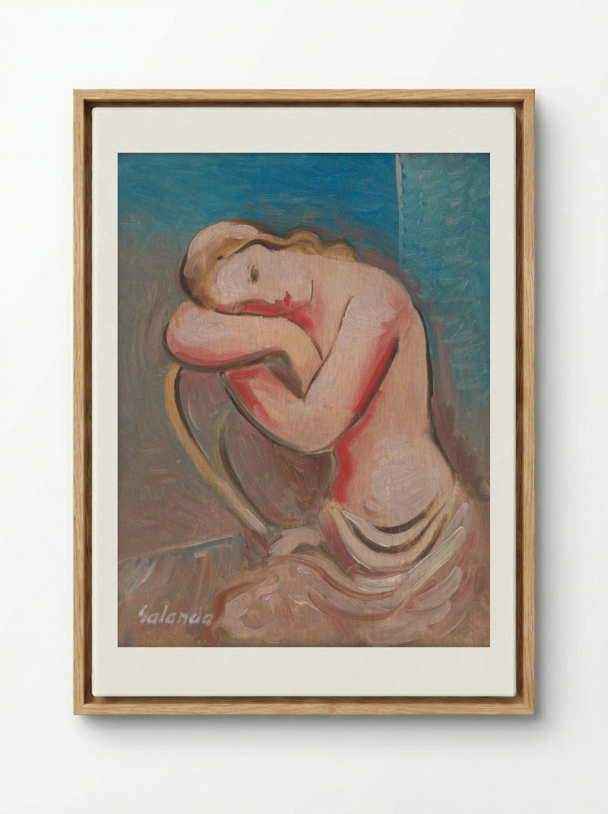 Seated Model - Mikuláš Galanda - Framed Canvas Wood