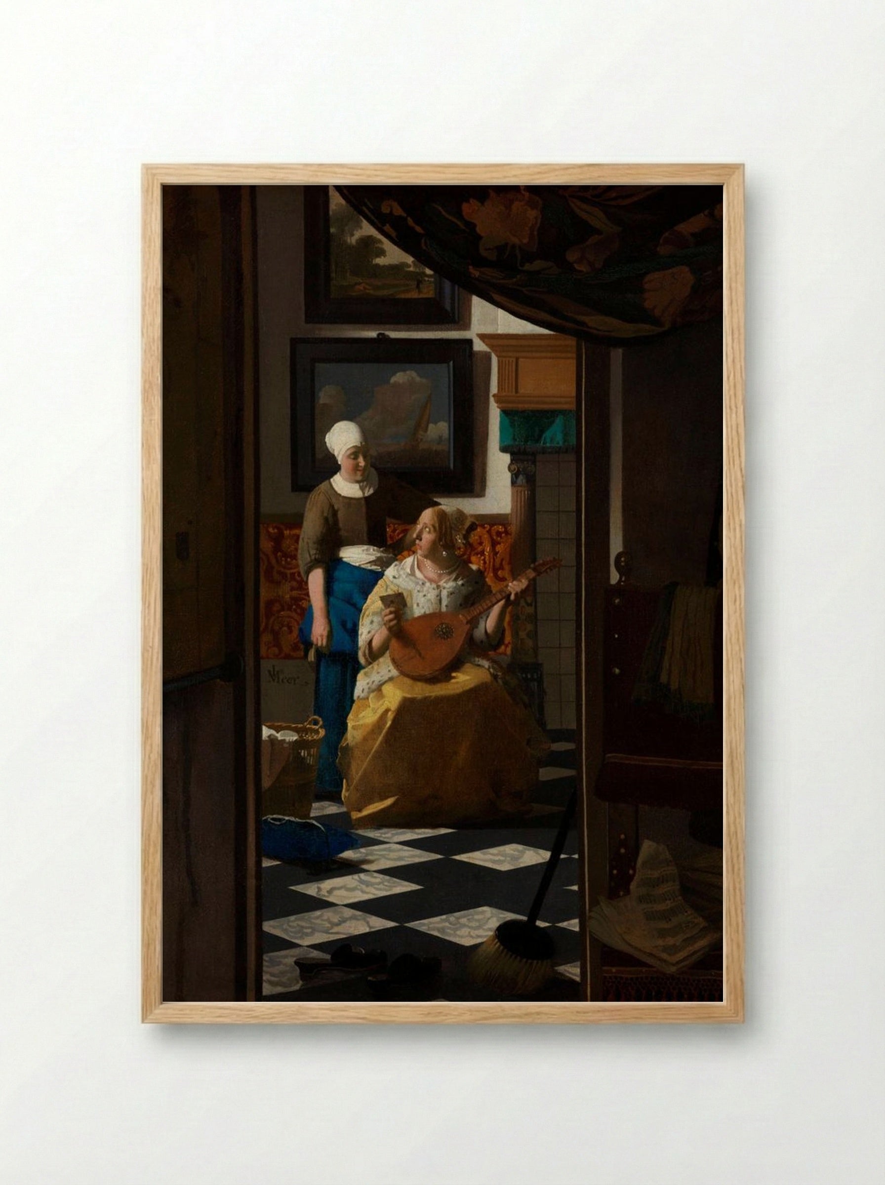 The Love Letter - Johannes Vermeer - Framed Print Wood