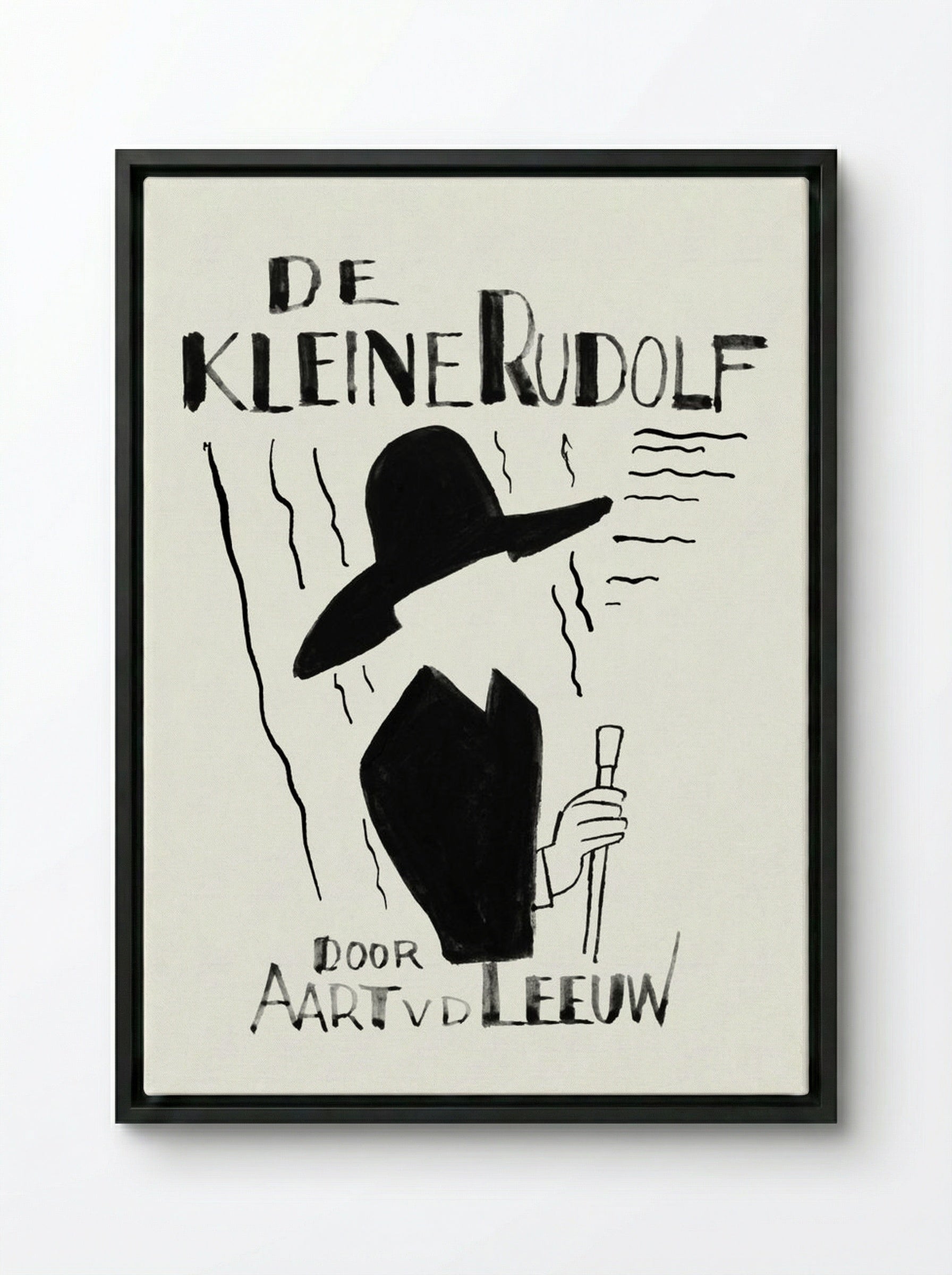 Ontwerp voor boekband van De Kleine Rudolf door Aart van der Leeuw - Leo Gestel - Framed Canvas Black