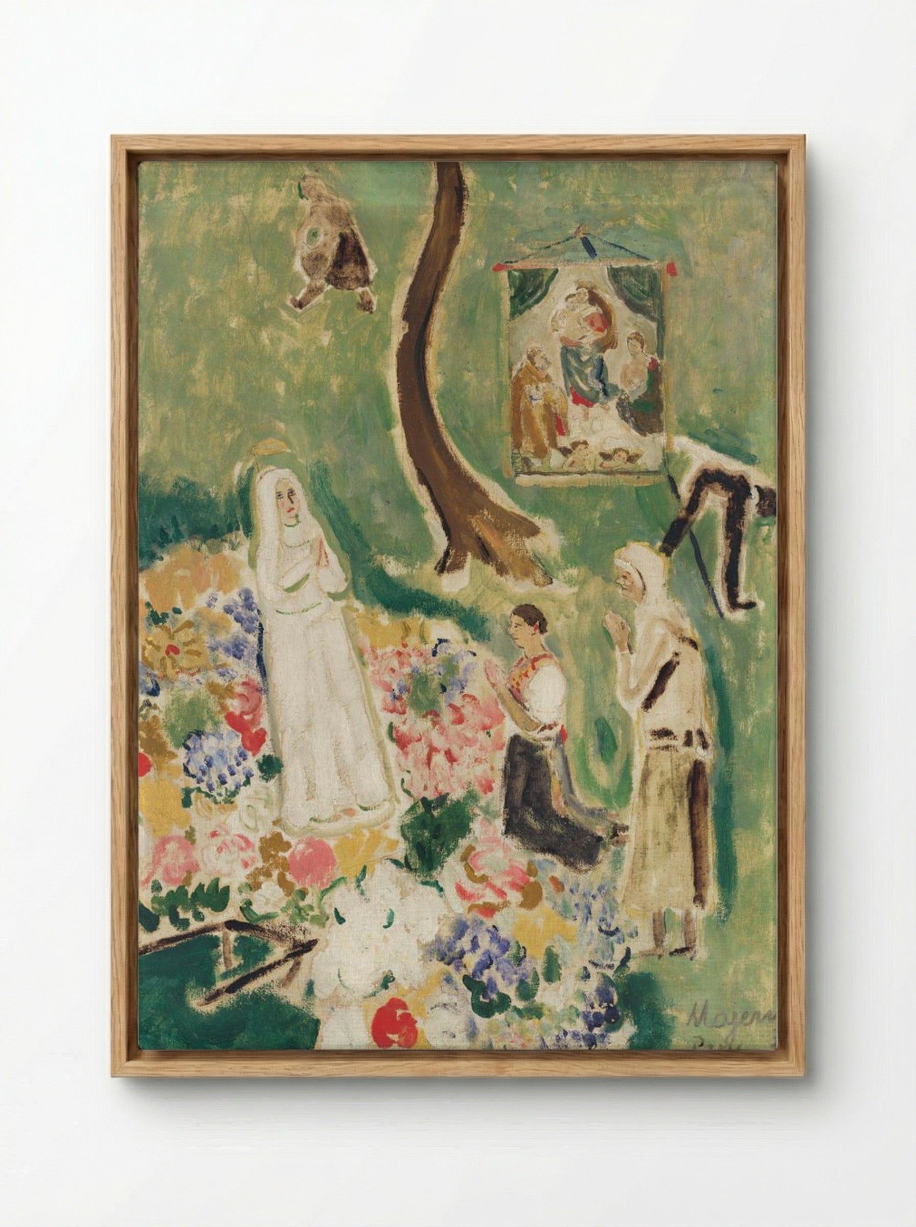 Two Madonnas - Cyprián Majerník - Framed Canvas Wood