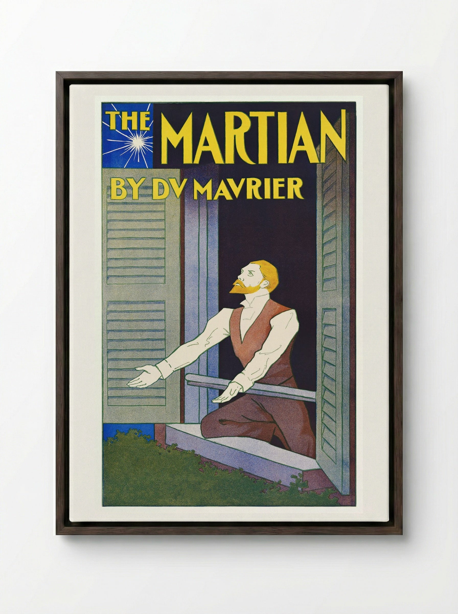 The Martian by D.V. Maurier - Edward Penfield - Framed Canvas Dark Wood