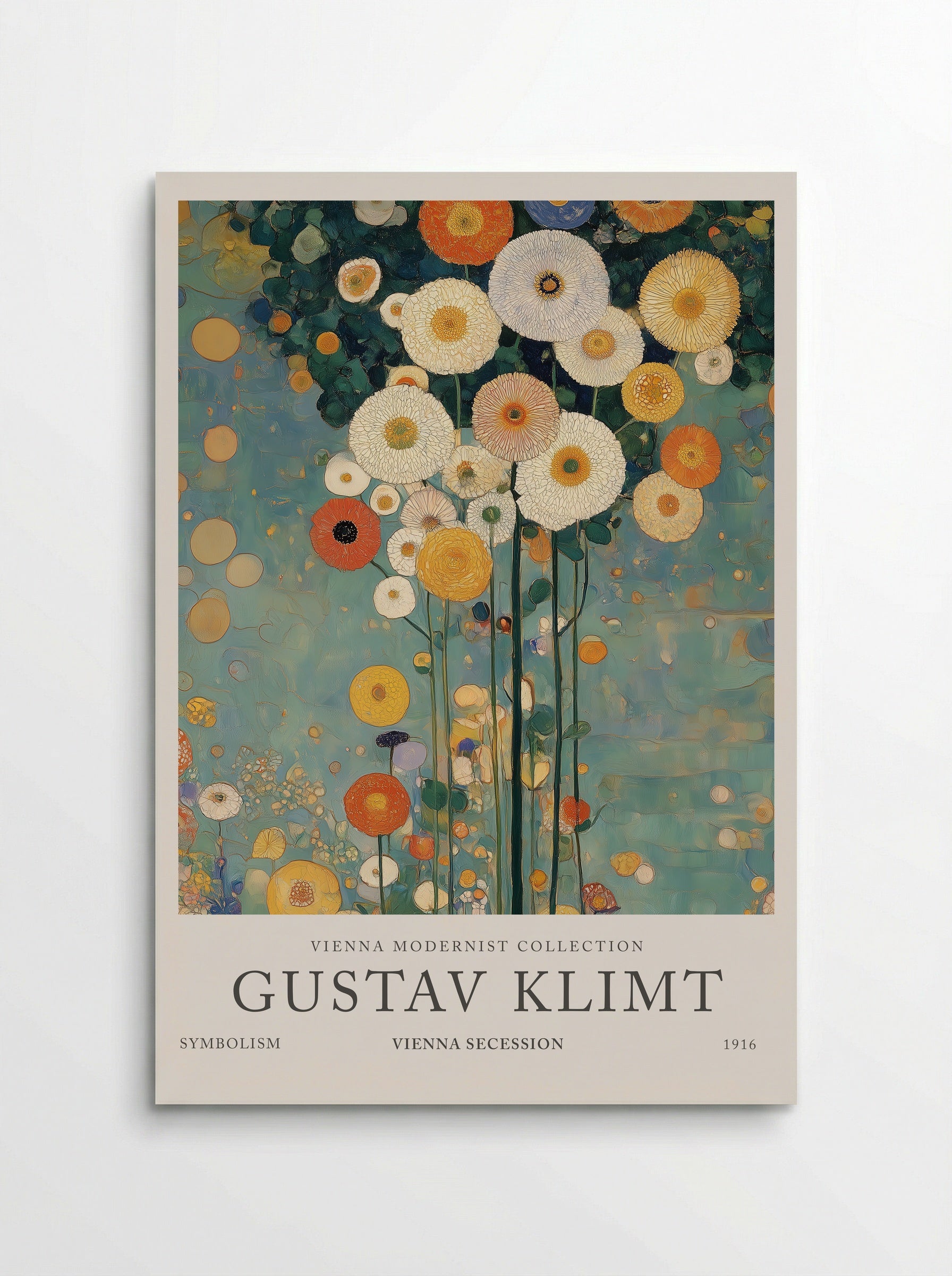 Florals in Blue - Gustav Klimt - Poster