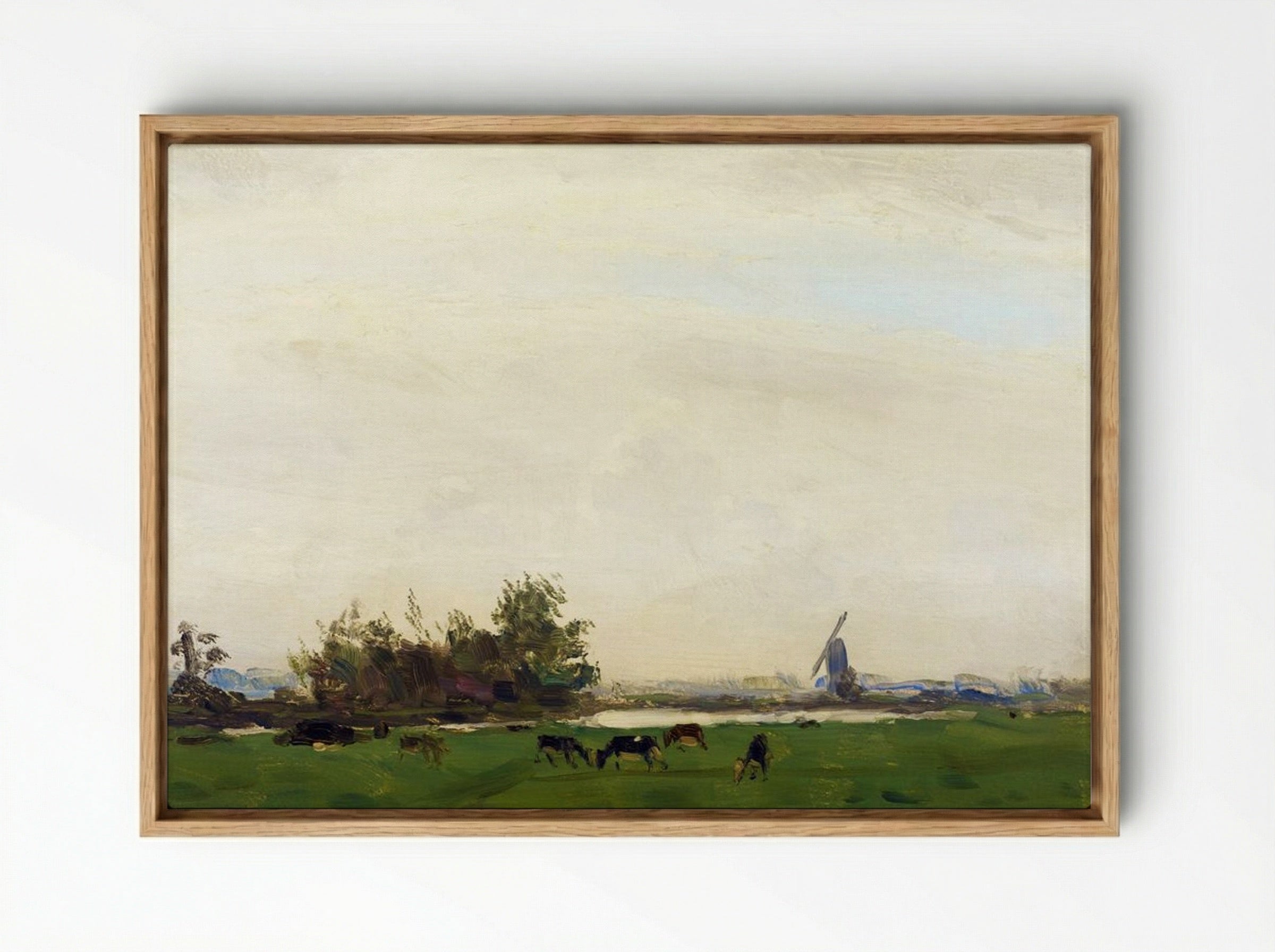 Meadow Landscape on the Spaarne - Gerrit Willem Dijsselhof - Framed Canvas Wood