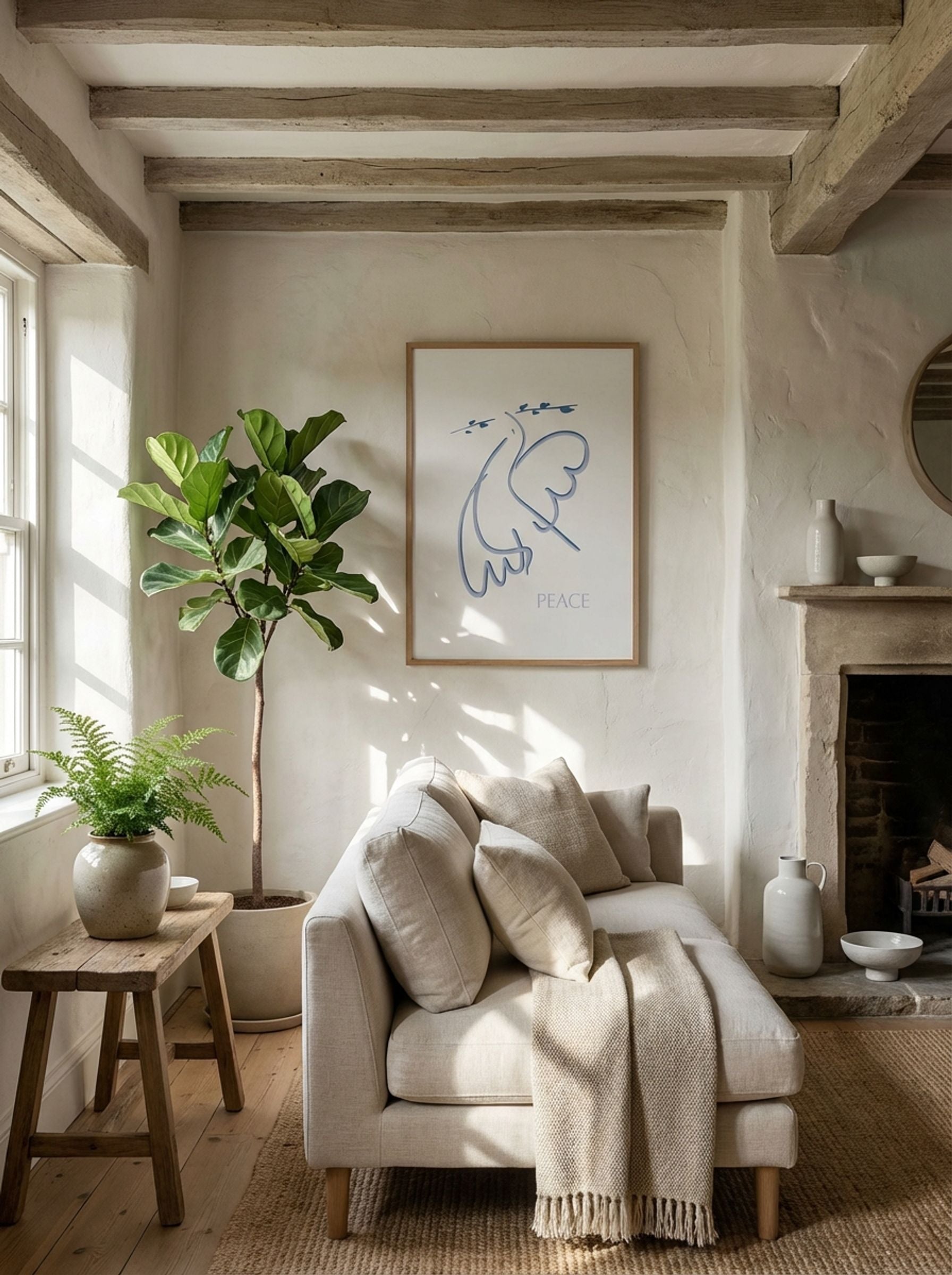 Peace (Dove with Olive Branch) - Fine Art Print - Lifestyle