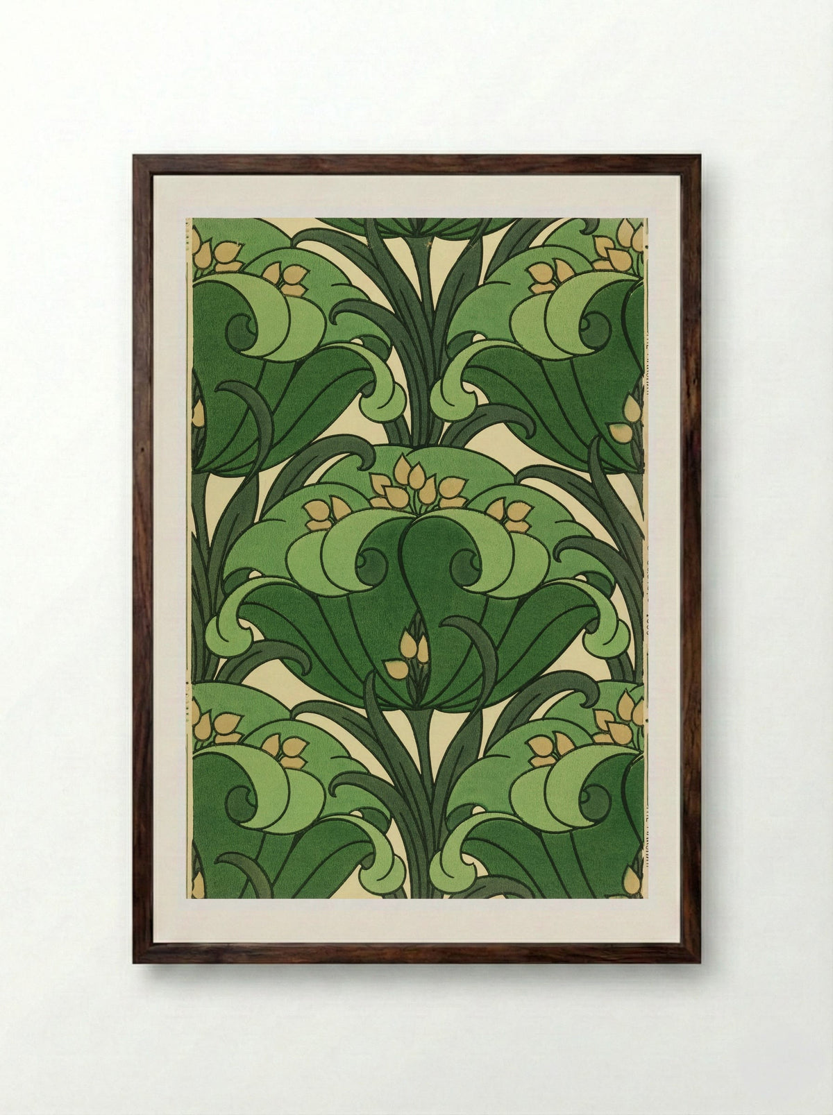 Floral Sidewall Design - William Morris - Framed Print Dark Wood