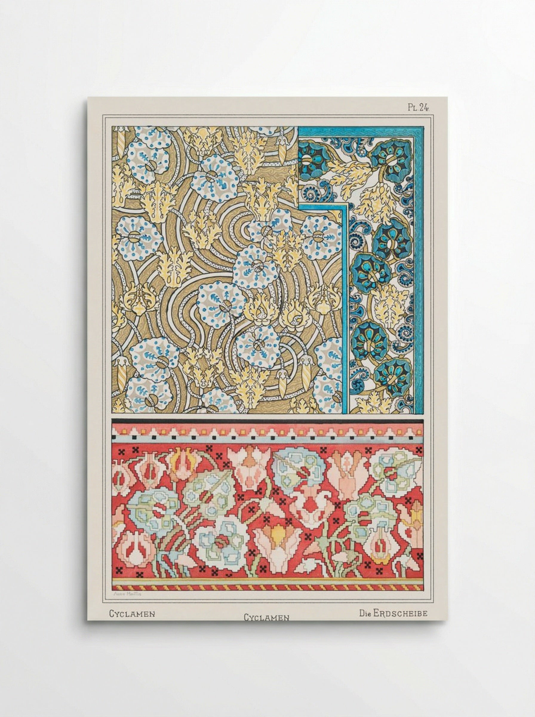 Cyclamen, from 'La Plante et ses Applications ornementales' - Maurice Pillard Verneuil - Poster