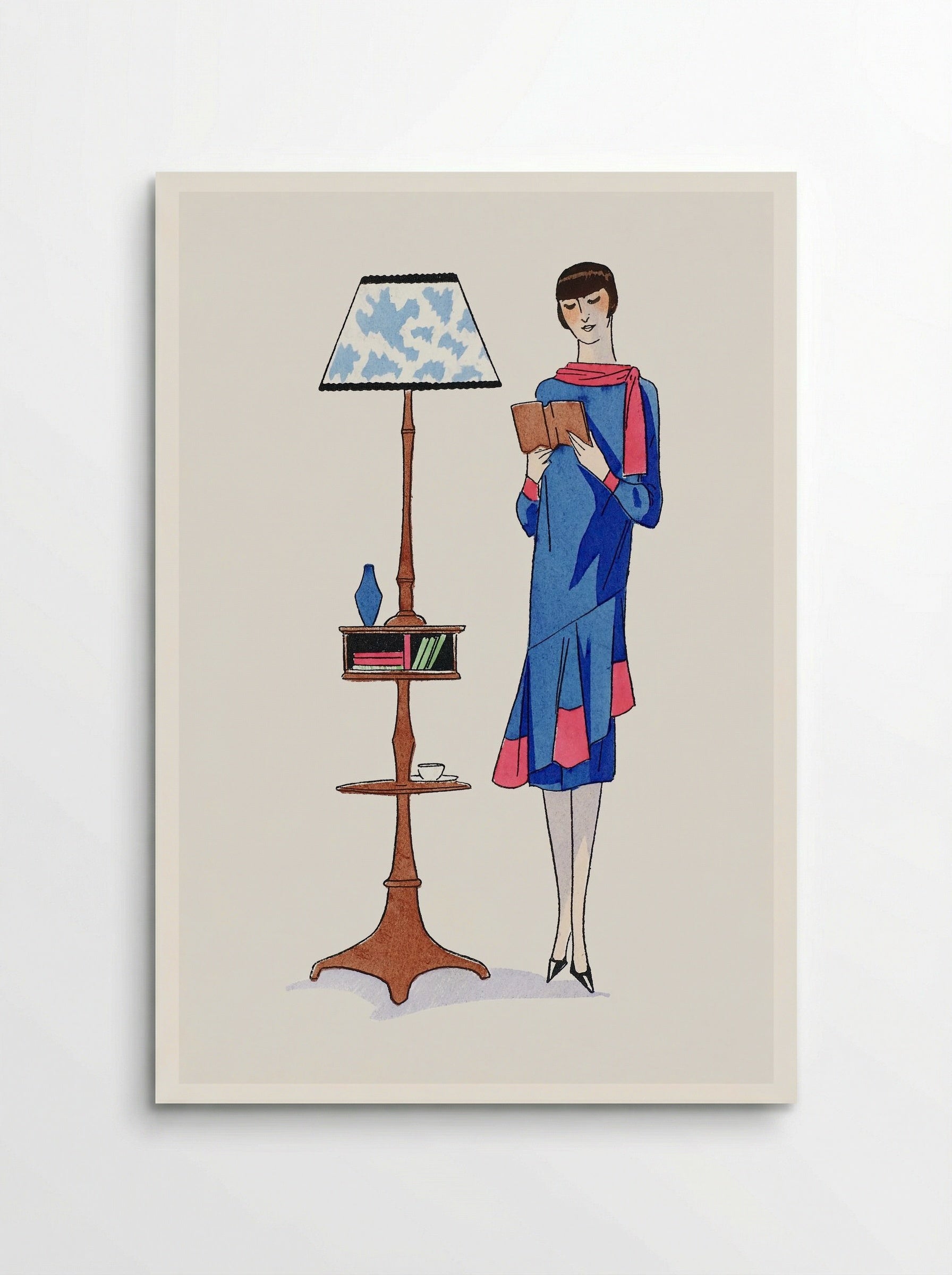 Afternoon Dress Topped with Pink Crepe - Gustav Beer - Poster