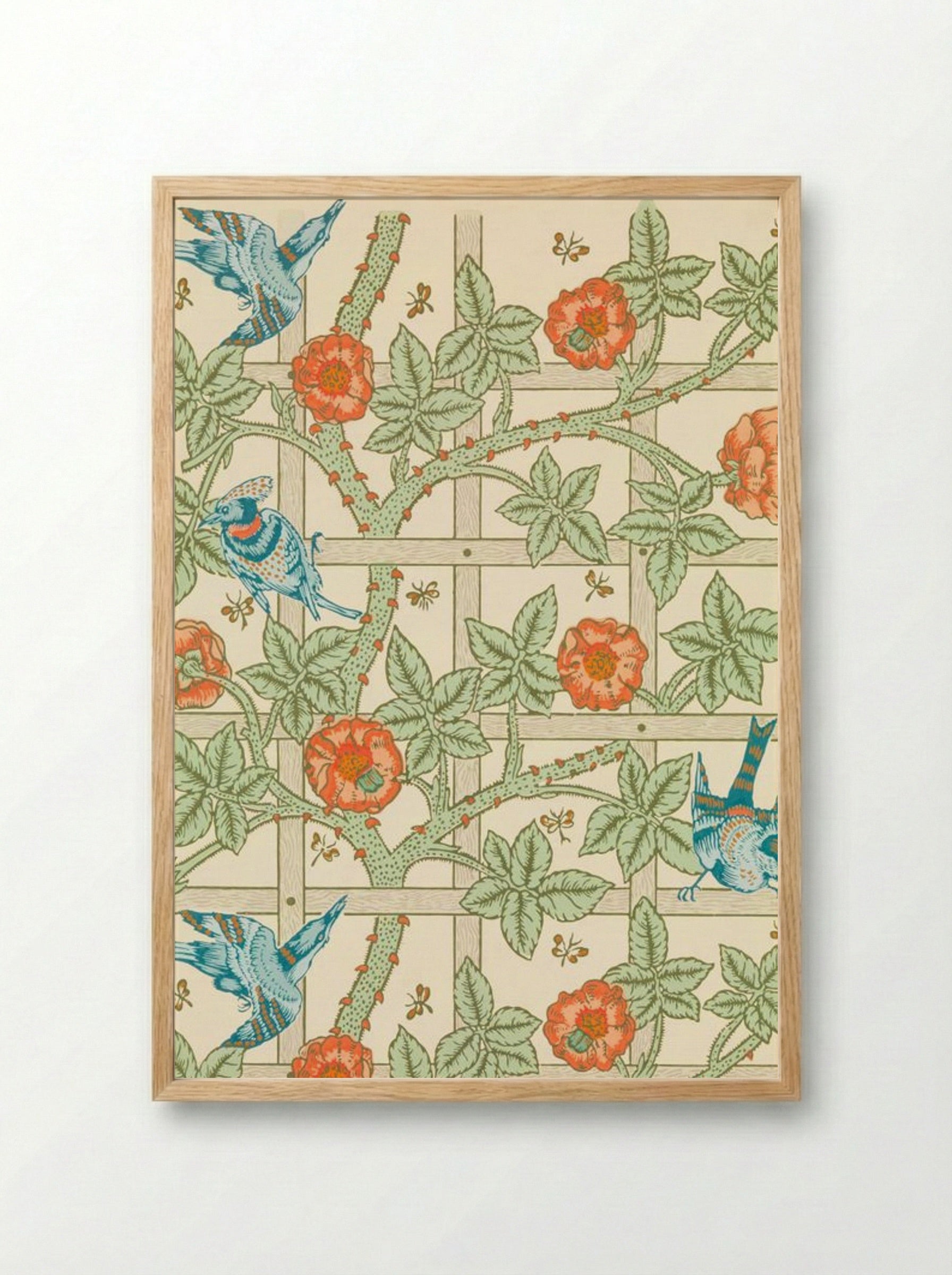 Trellis - William Morris - Framed Print Wood