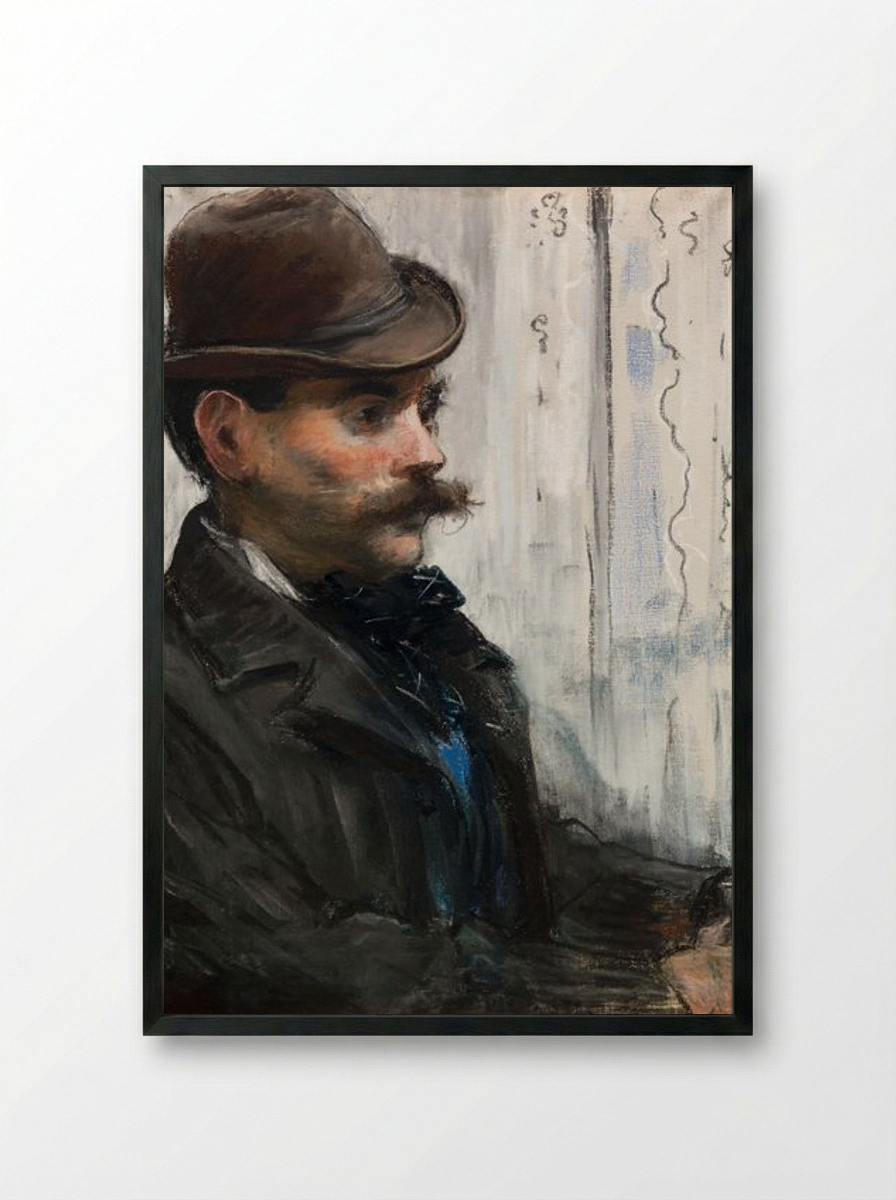 Portrait of Alphonse Maureau - Édouard Manet - Framed Print Black