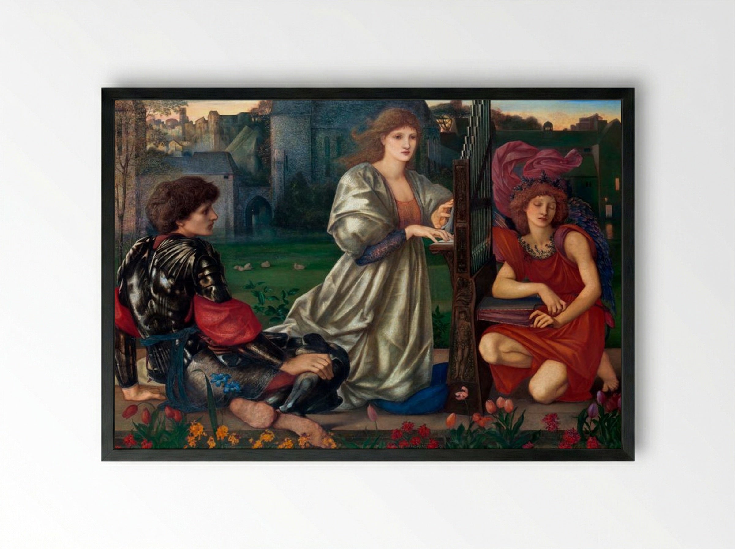 The Love Song - Edward Burne-Jones - Framed Print Black