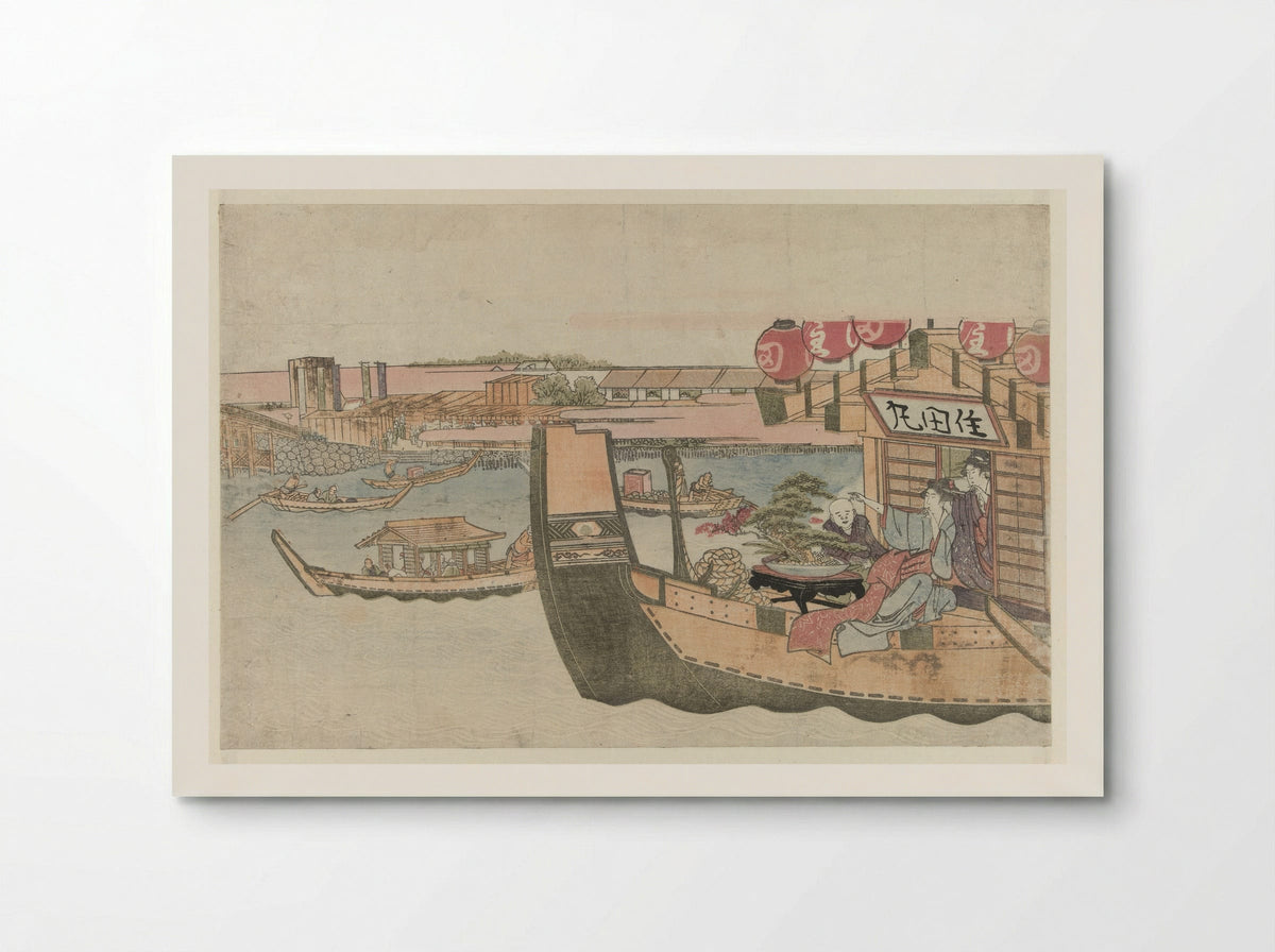 Pleasure Boats on the Sumida River - Katsushika Hokusai - Poster