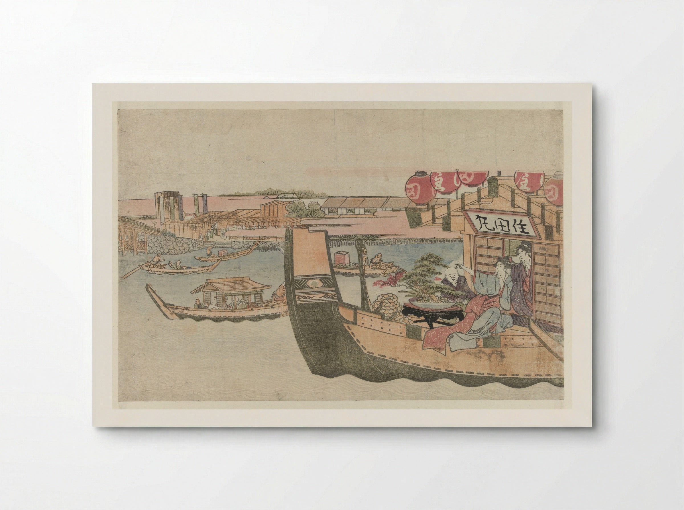 Pleasure Boats on the Sumida River - Katsushika Hokusai - Poster