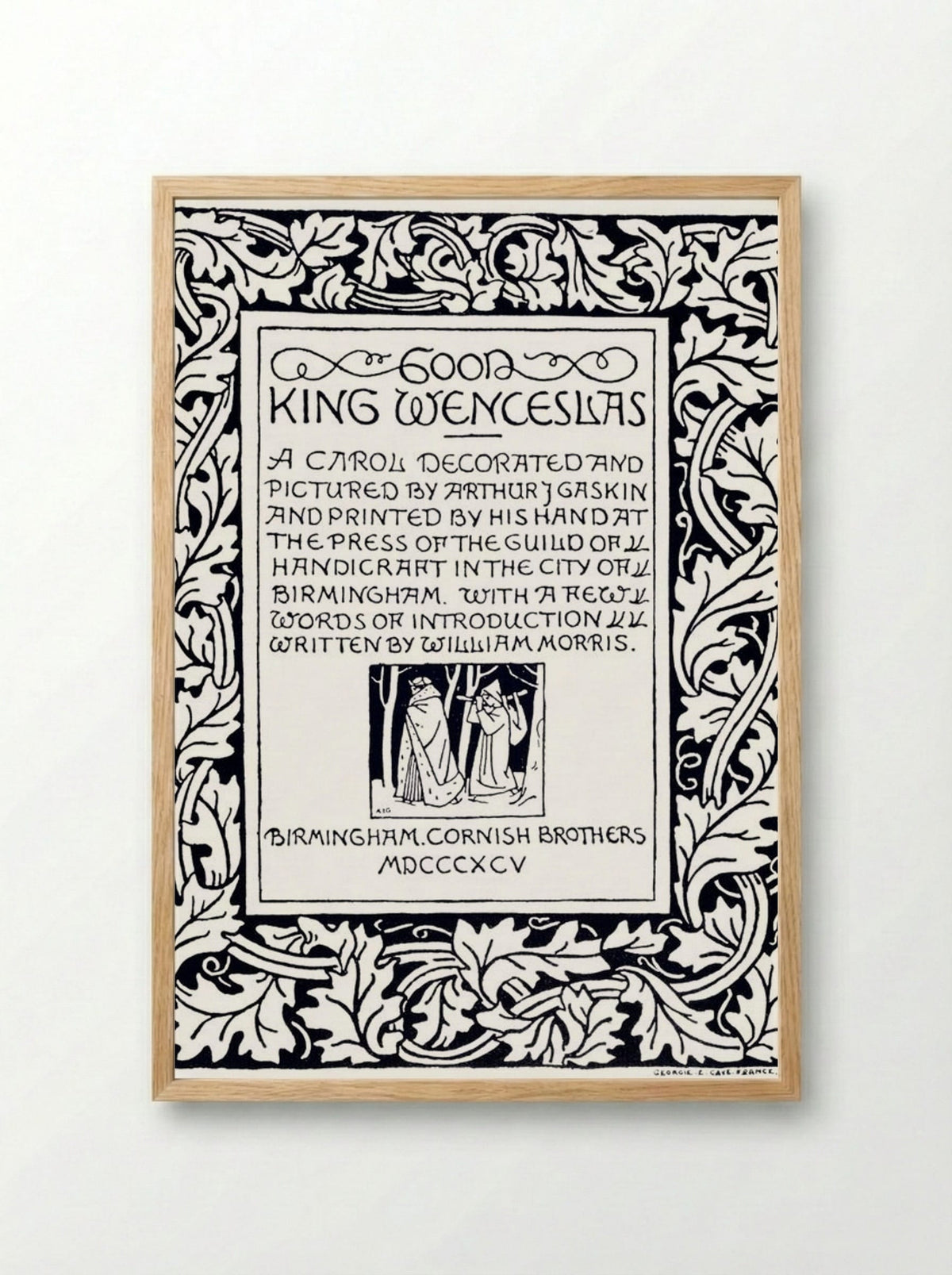 Good King Wenceslas (Manuscript Page) - William Morris - Framed Print Wood