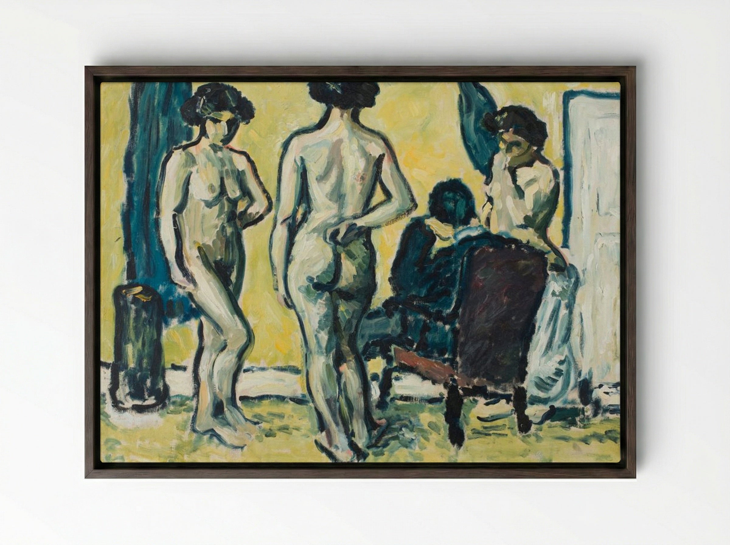 The Judgement of Paris - Harald Giersing - Framed Canvas Dark Wood