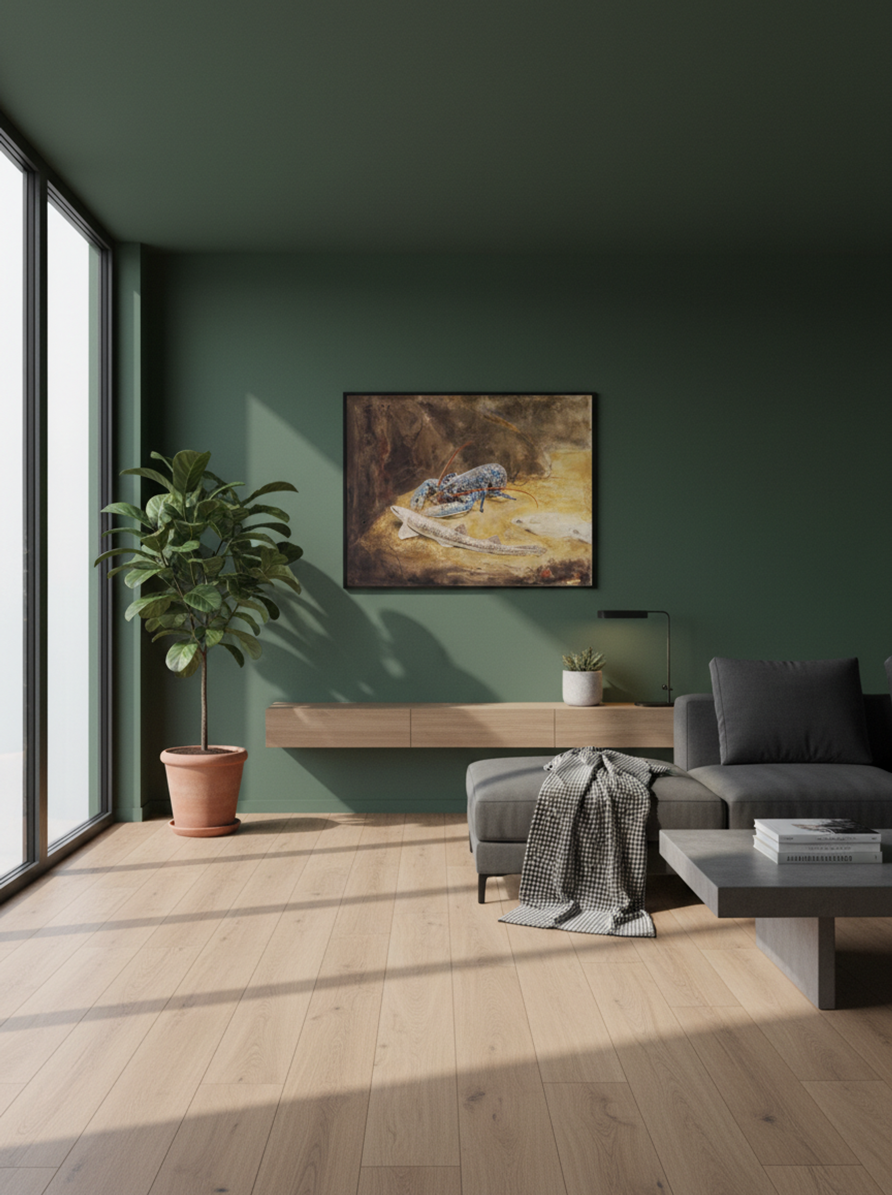 Aquarium with Three North Sea Fish, Lobster, Dogfish and Plaice - Gerrit Willem Dijsselhof - Lifestyle