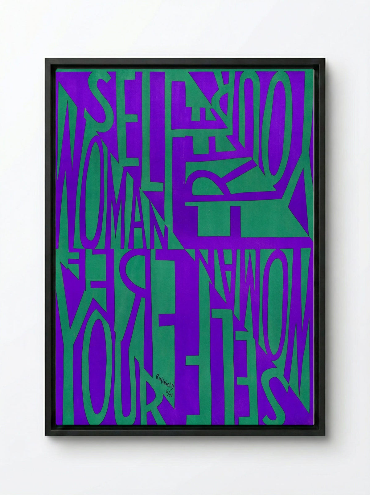 Free Woman, Free Yourself - Faith Ringgold - Framed Canvas Black