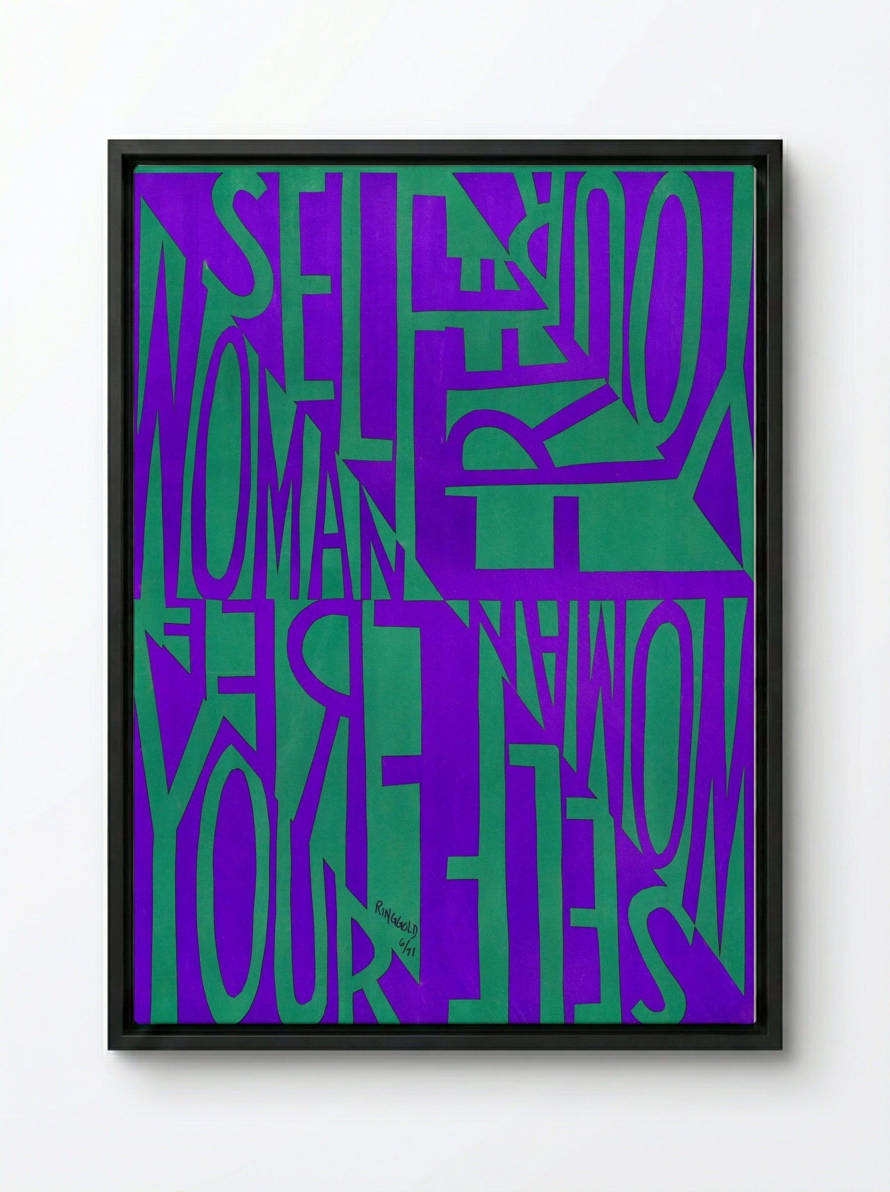 Free Woman, Free Yourself - Faith Ringgold - Framed Canvas Black