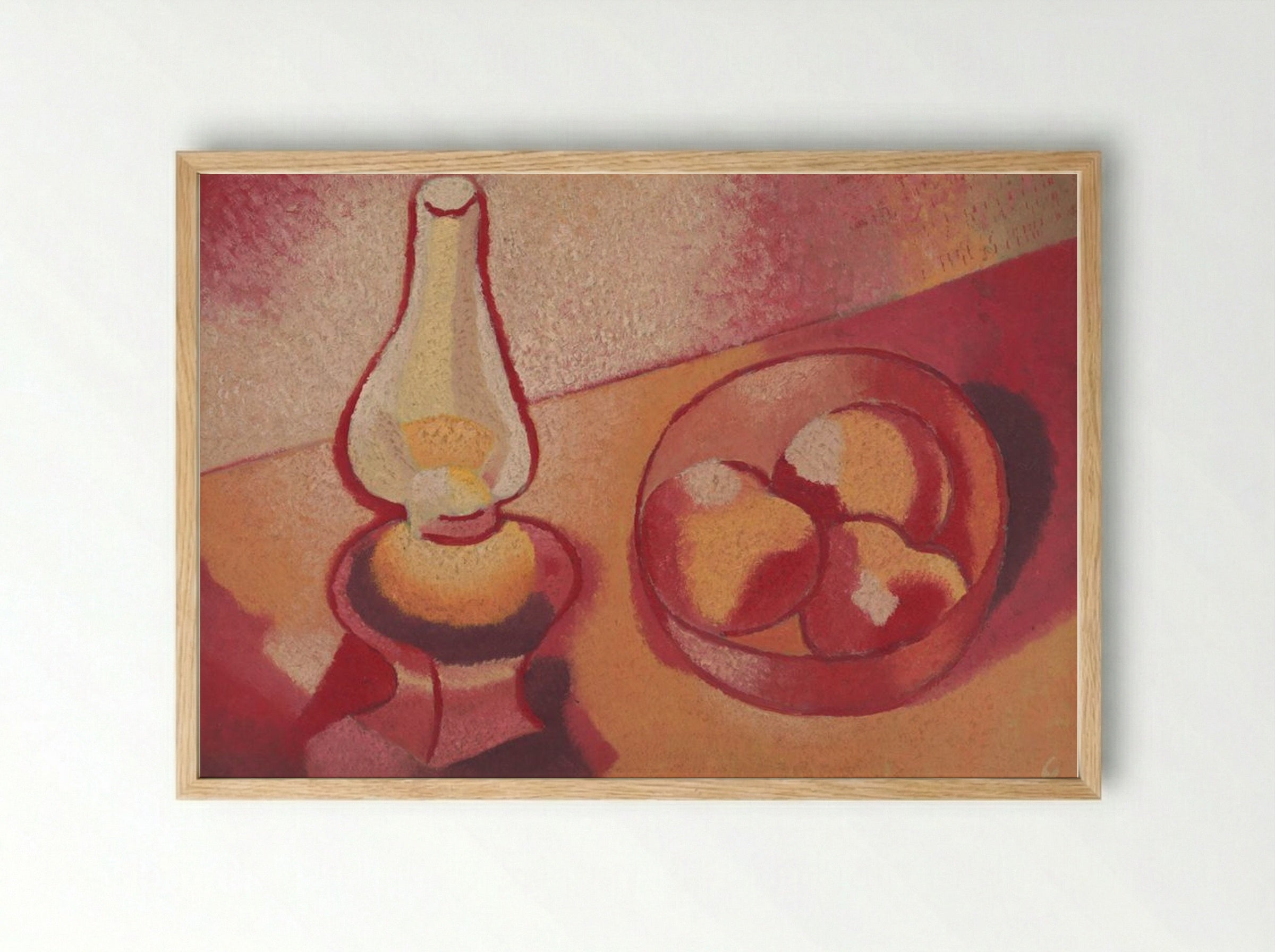 Still Life with a Lamp - Mikuláš Galanda - Framed Print Wood