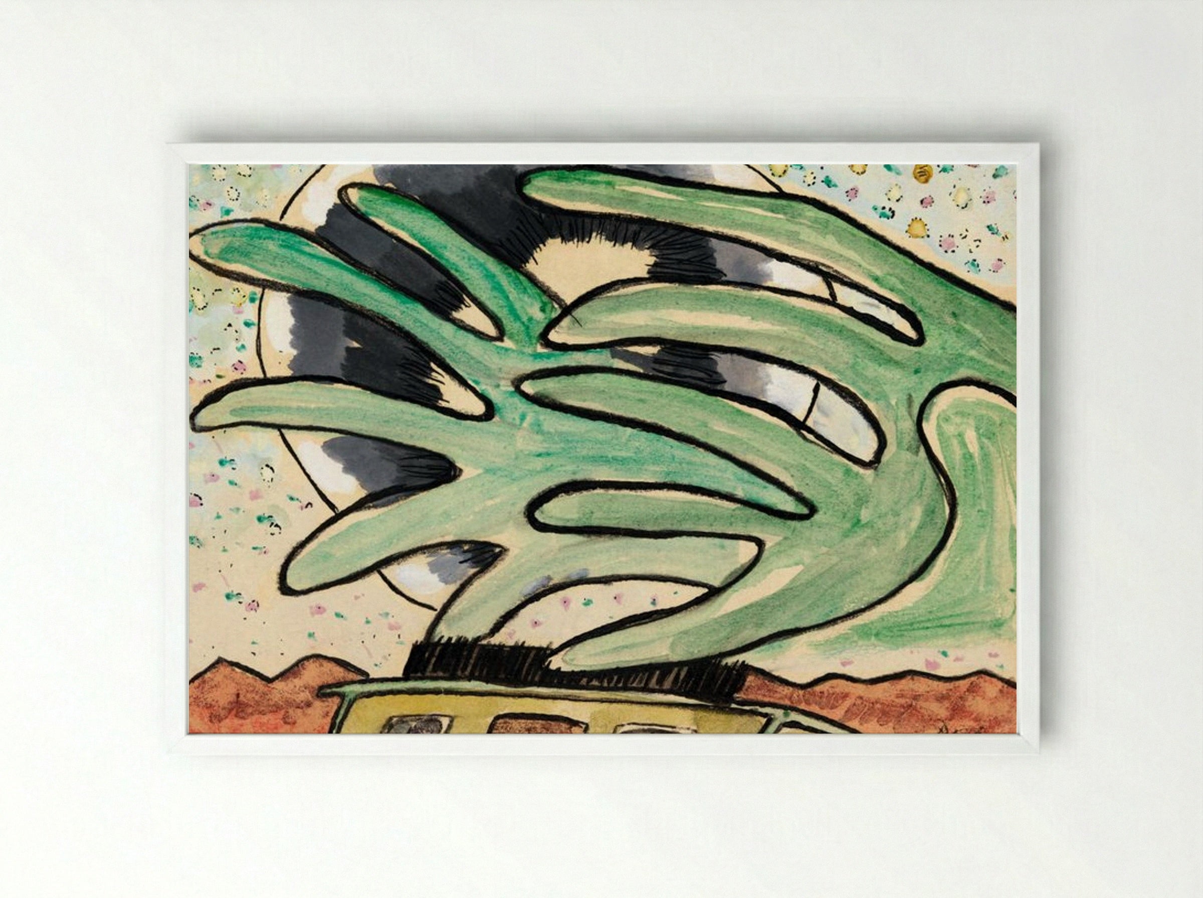 Silver Ball, Barge, and Trees - Arthur Dove - Framed Print White