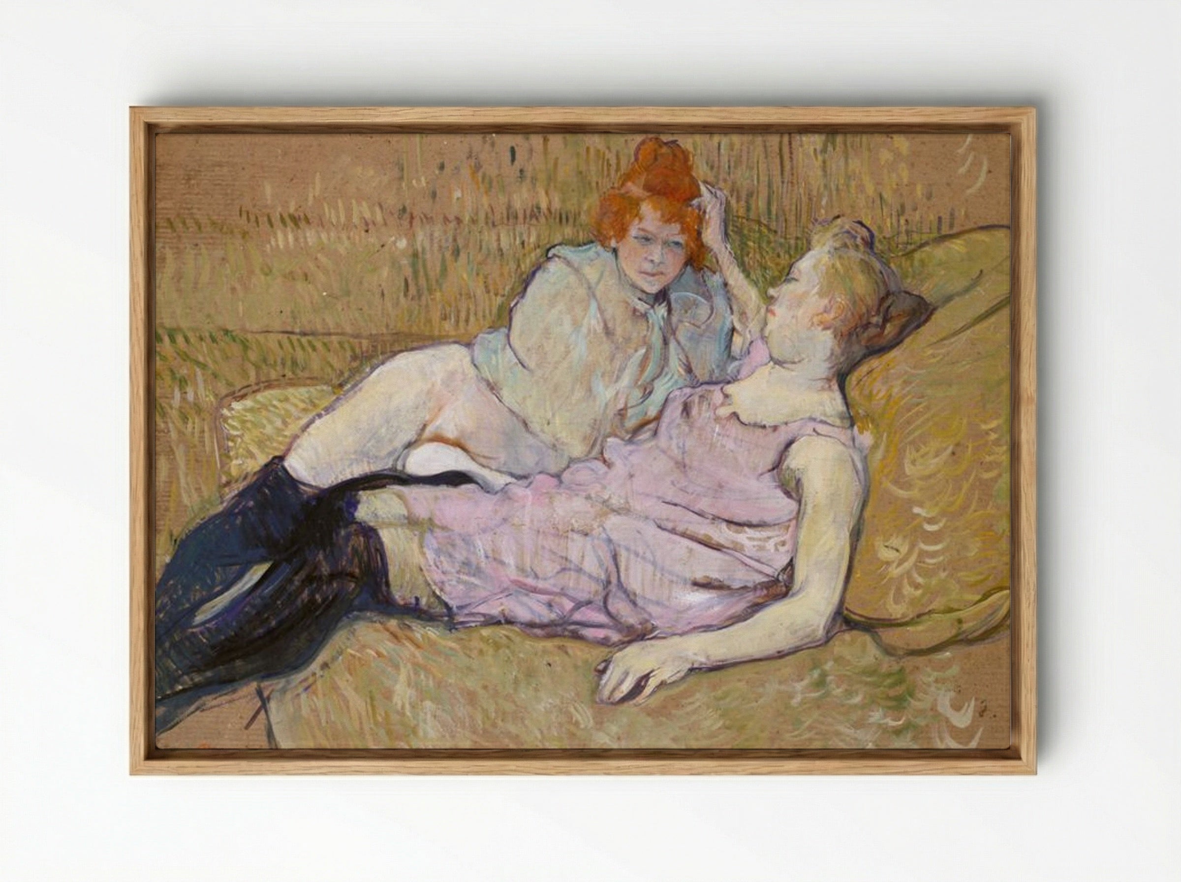The Sofa - Henri de Toulouse-Lautrec - Framed Canvas Wood