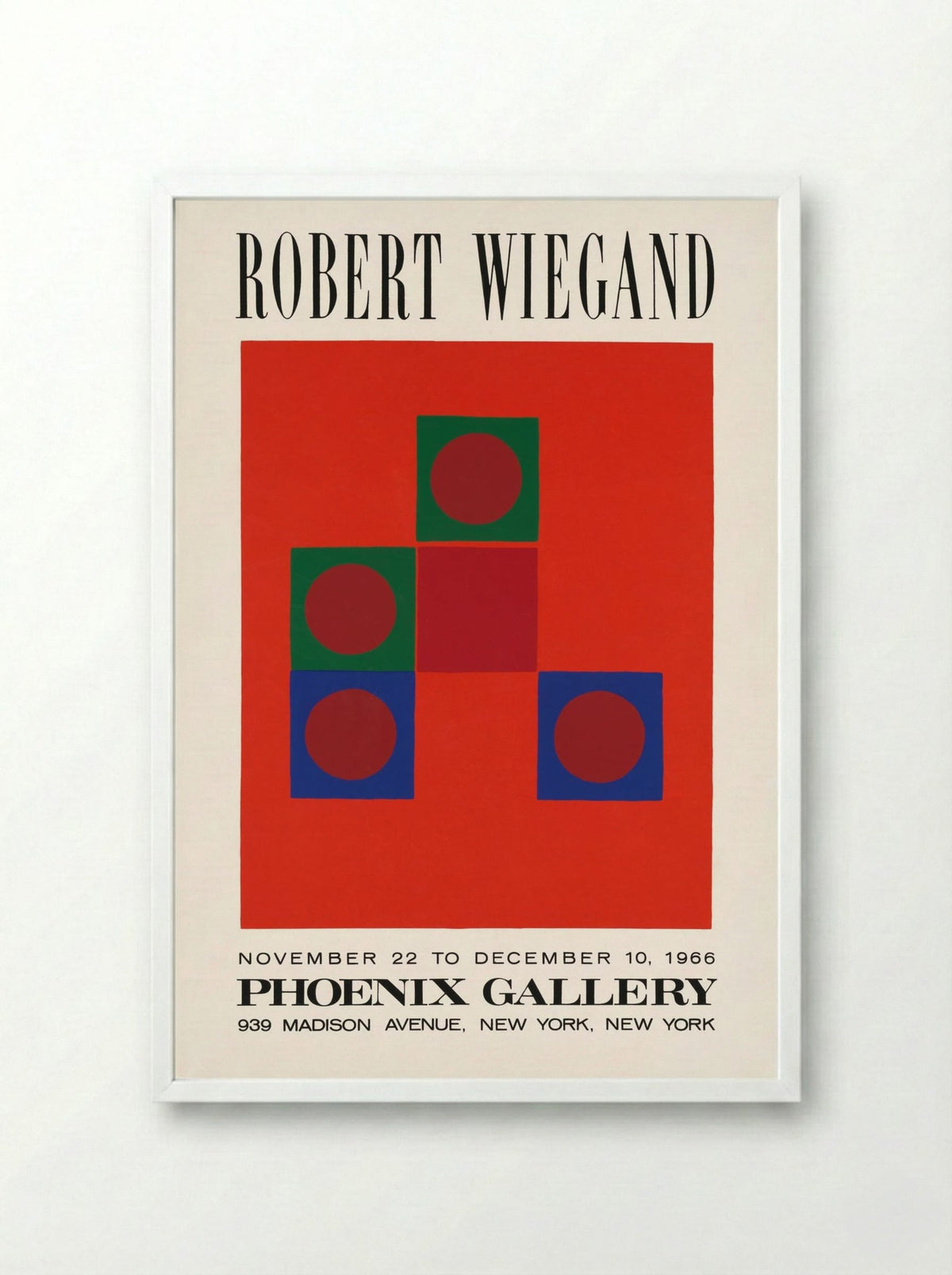 Phoenix Gallery Exhibition Poster - Robert Wiegand - Framed Print White