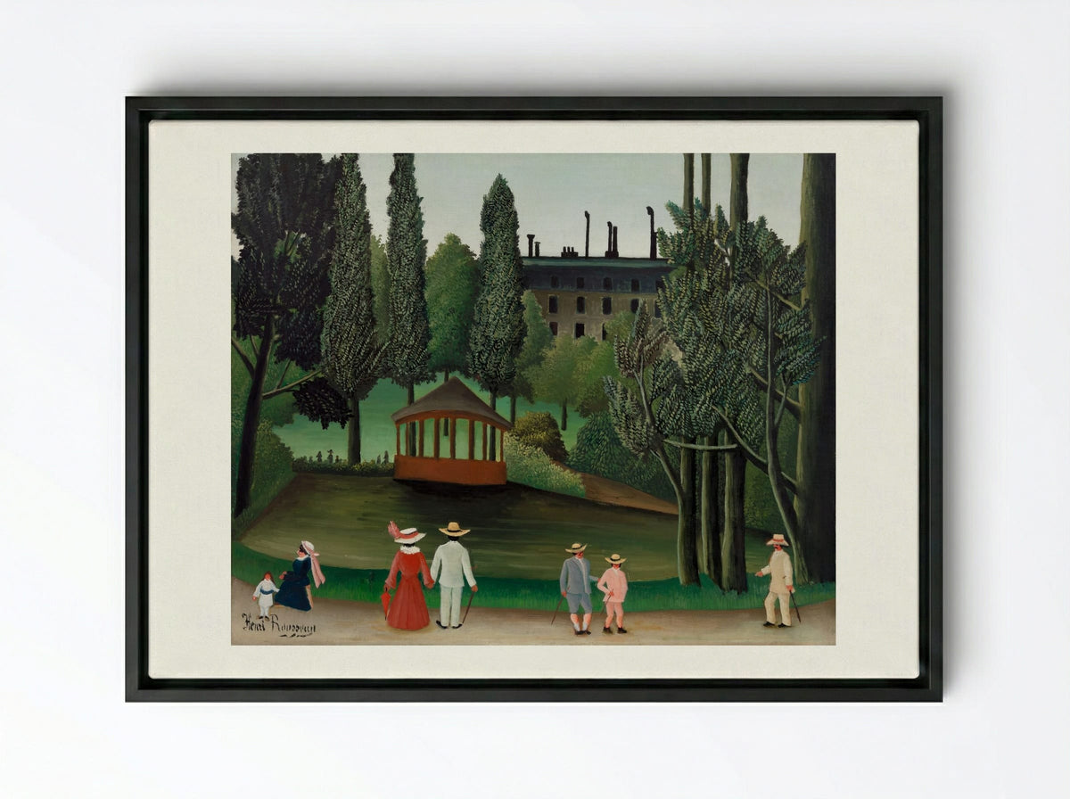 View of Montsouris Park, the Kiosk - Henri Rousseau - Framed Canvas Black
