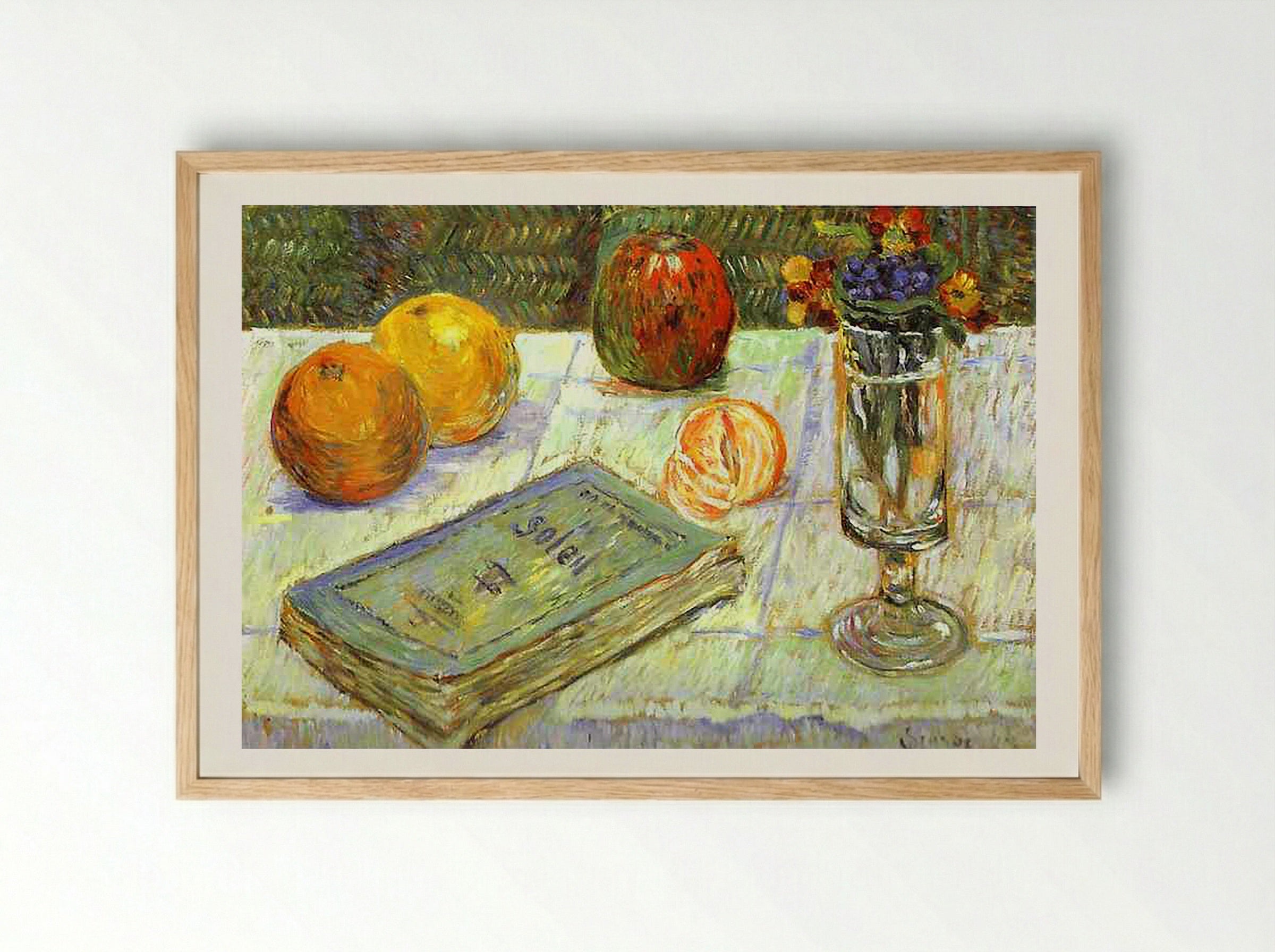 Still Life with a Book - Armand Guillaumin - Framed Print Wood