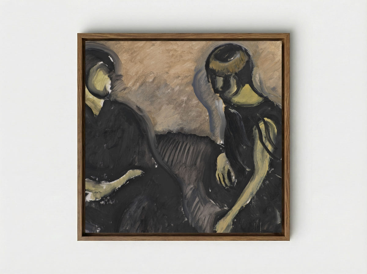 Two Ladies - Harald Giersing - Framed Canvas Wood