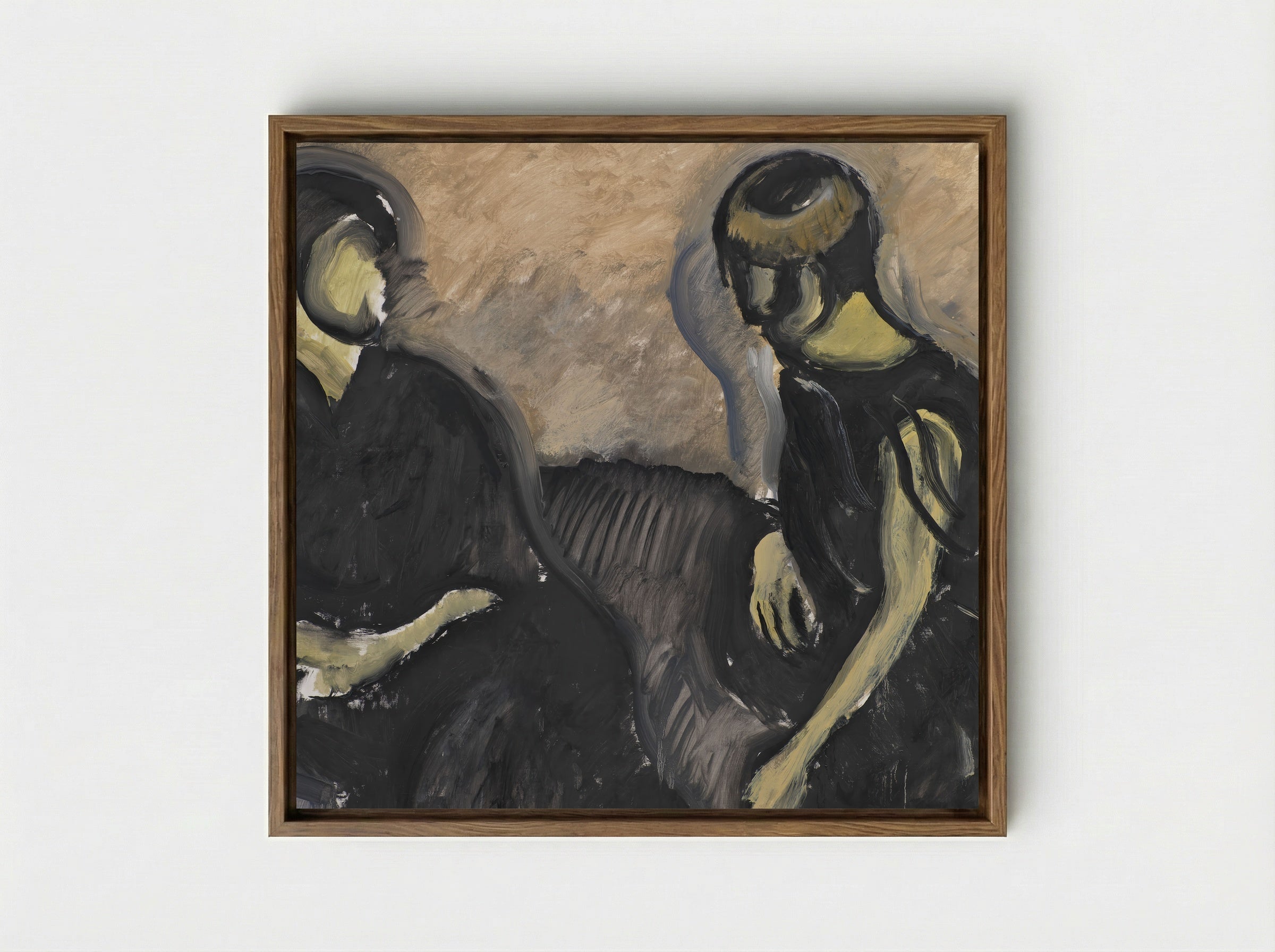 Two Ladies - Harald Giersing - Framed Canvas Wood