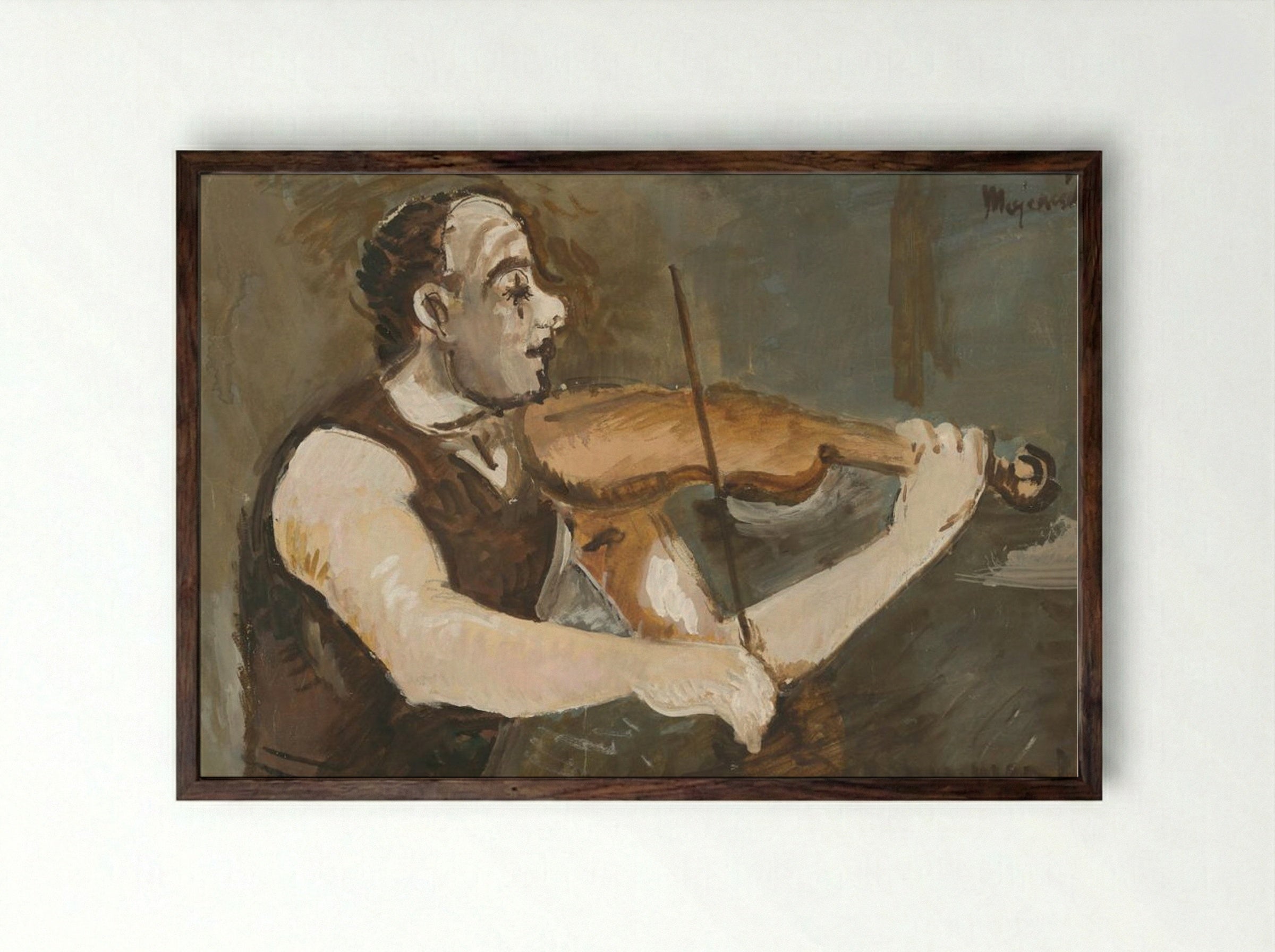 Gypsy Fiddler - Cyprian Majerník - Framed Print Dark Wood