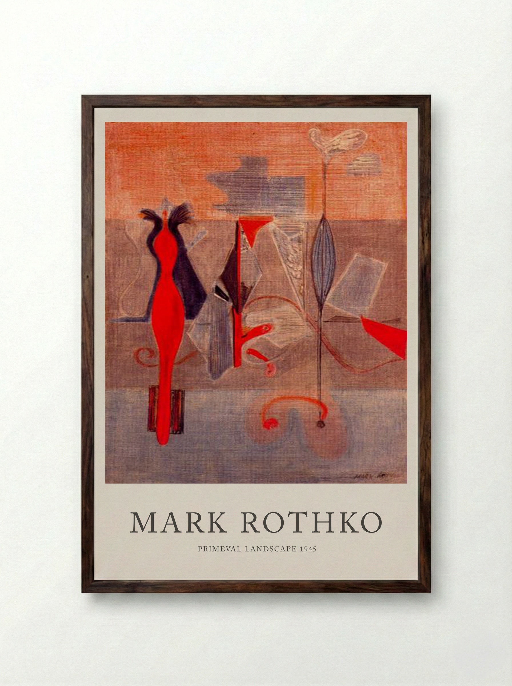 Primeval Landscape - Mark Rothko - Framed Print Dark Wood