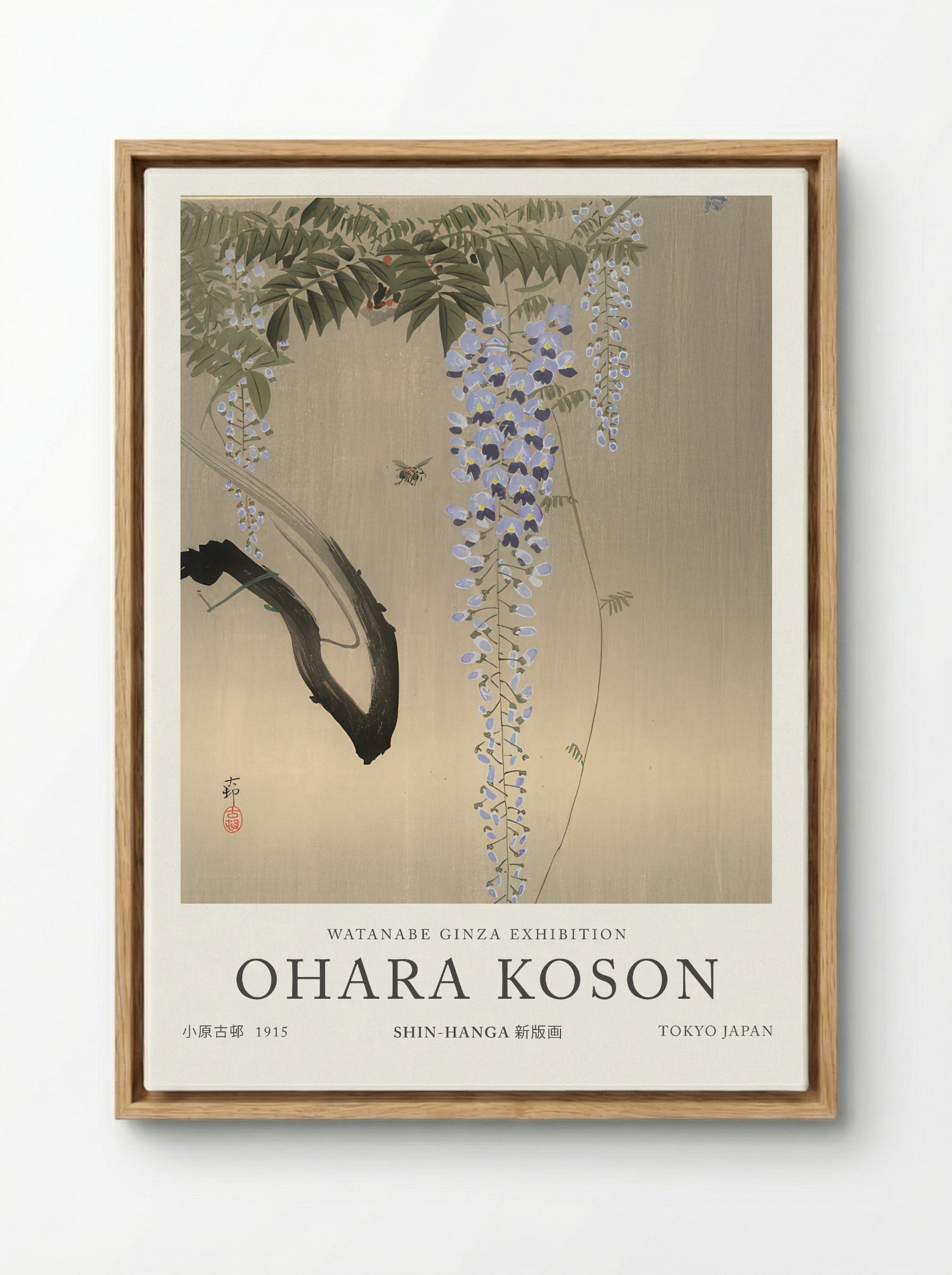 Wisteria And Bee - Ohara Koson