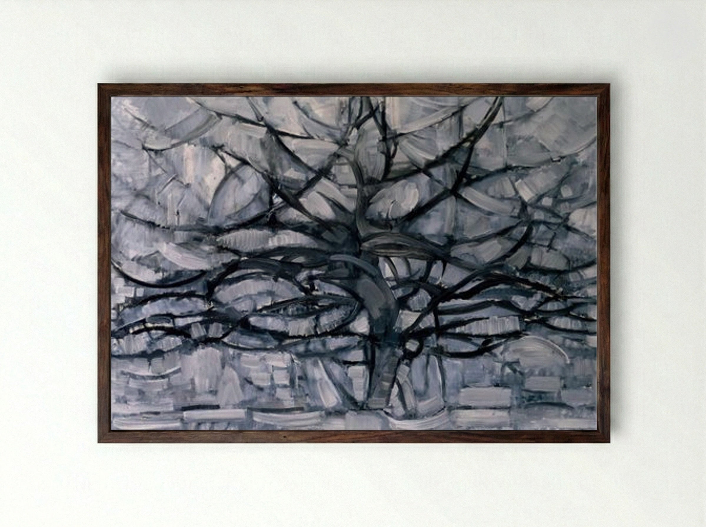 The Gray Tree - Piet Mondrian - Framed Print Dark Wood