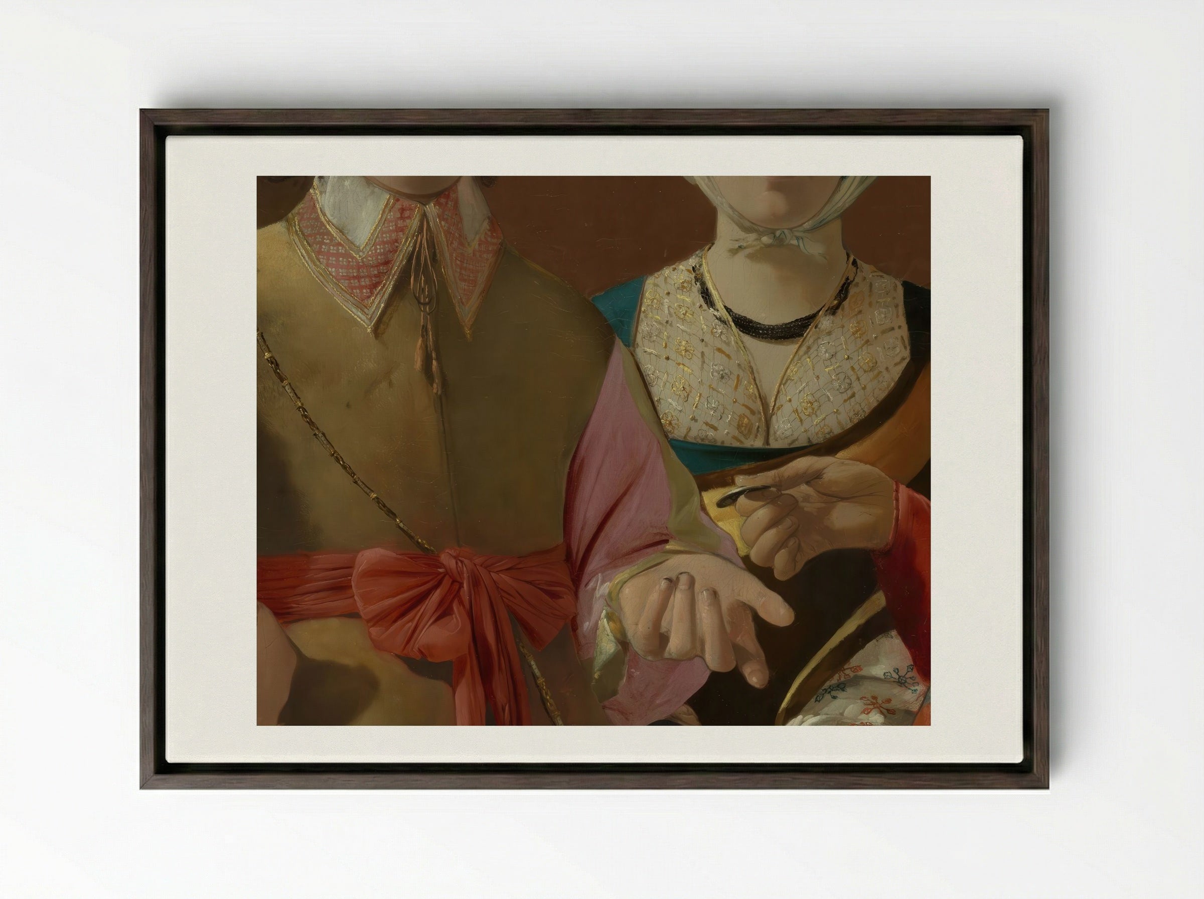 The Fortune Teller - Georges de La Tour - Framed Canvas Dark Wood