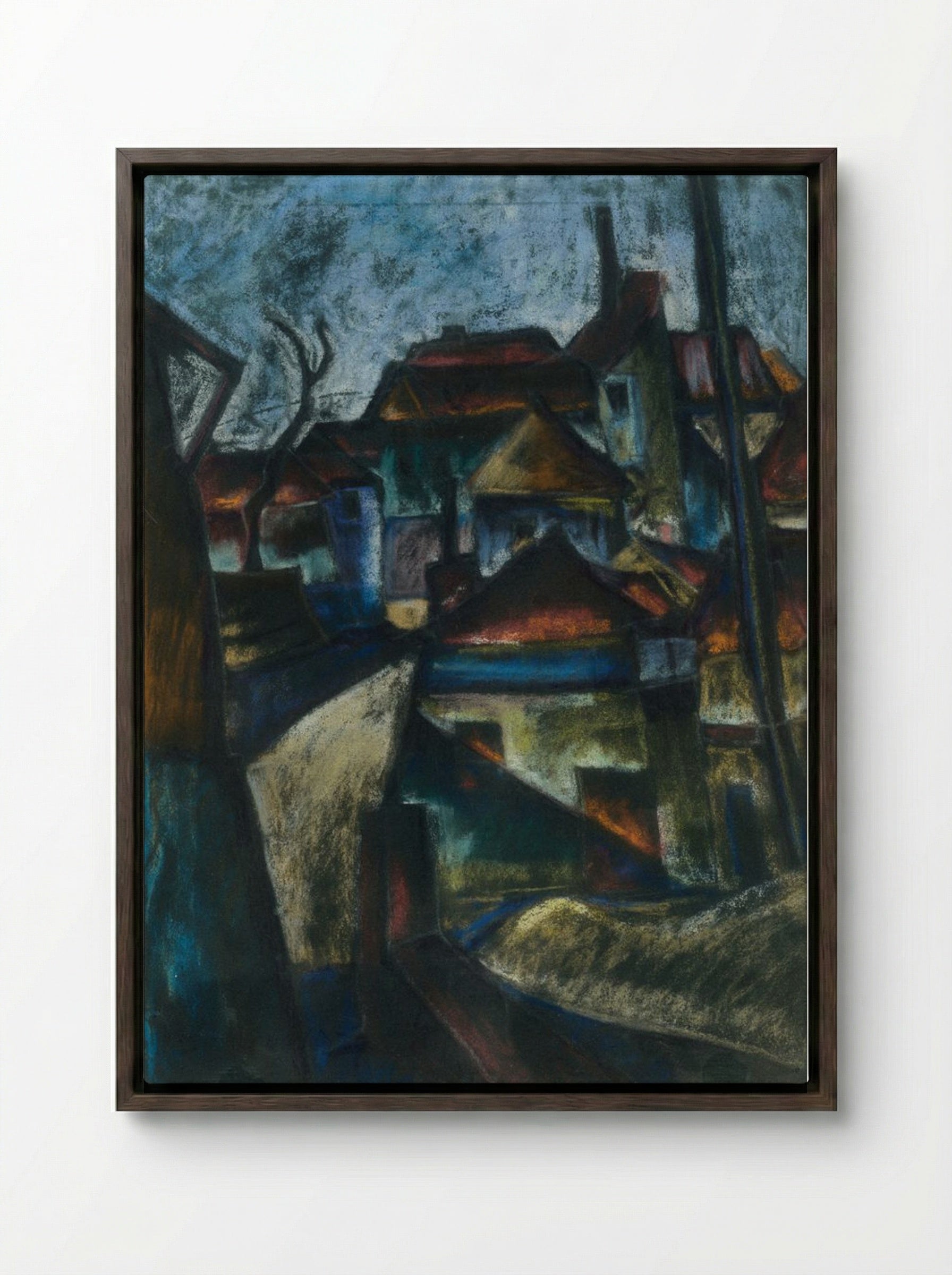 In Suburbs - Konstantin Bauer - Framed Canvas Dark Wood