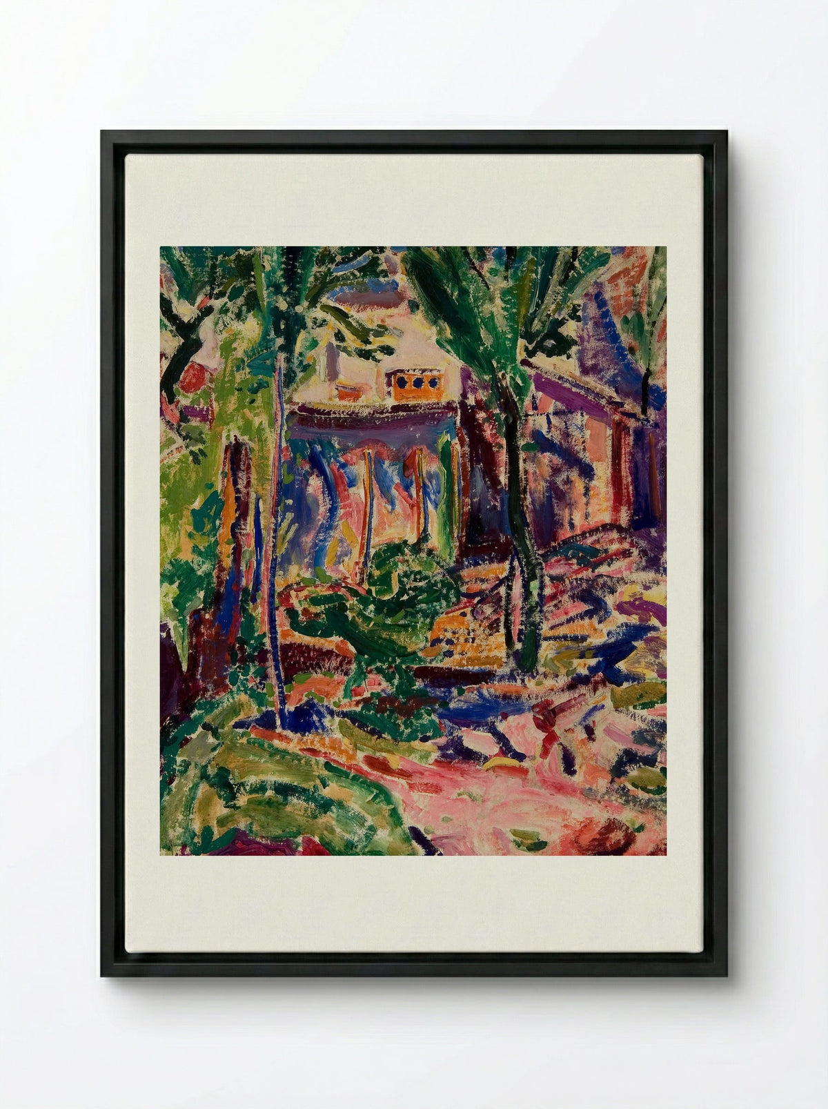 Landscape with House - Alfred Henry Maurer - Framed Canvas Black