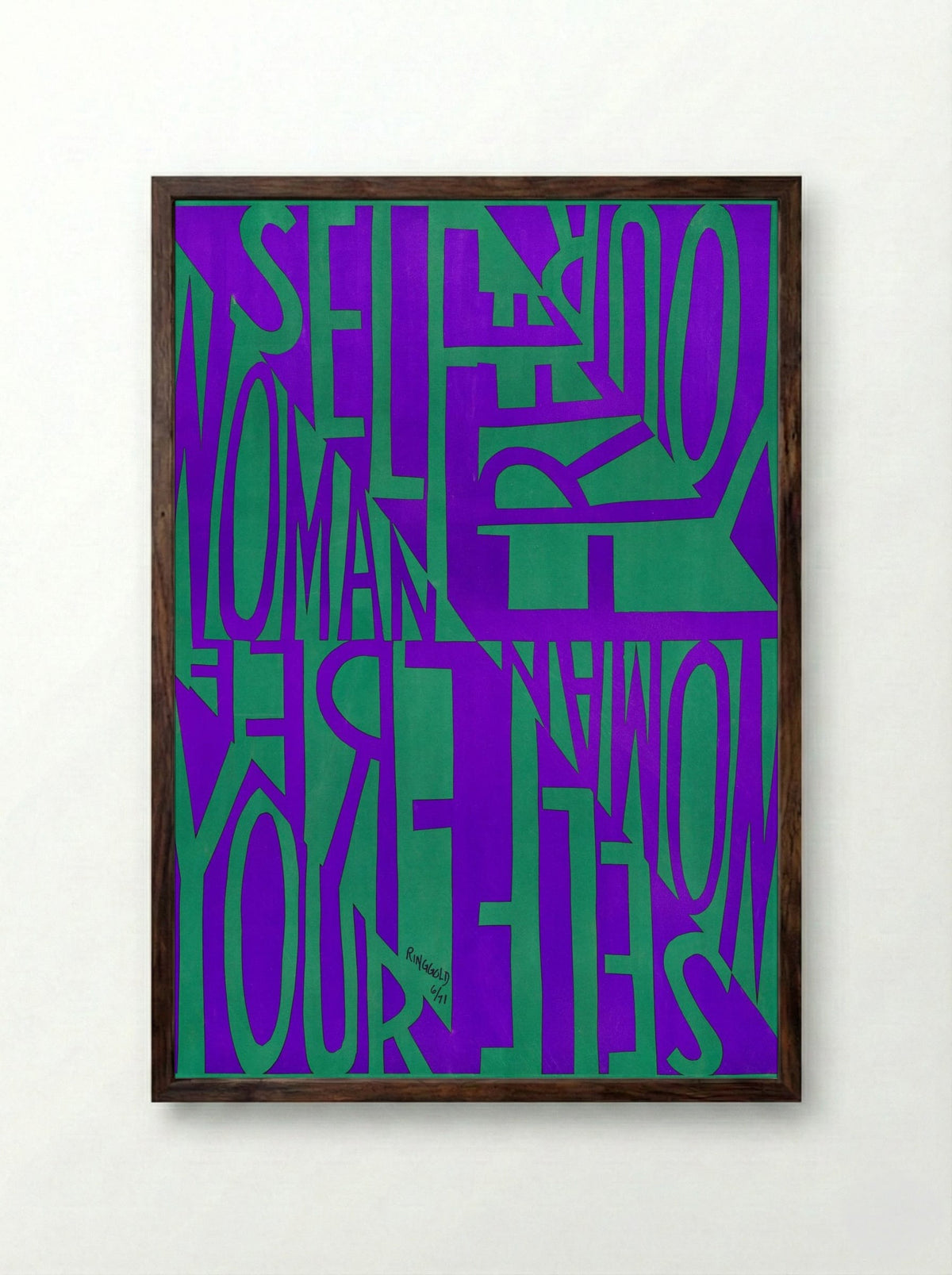 Free Woman, Free Yourself - Faith Ringgold - Framed Print Dark Wood