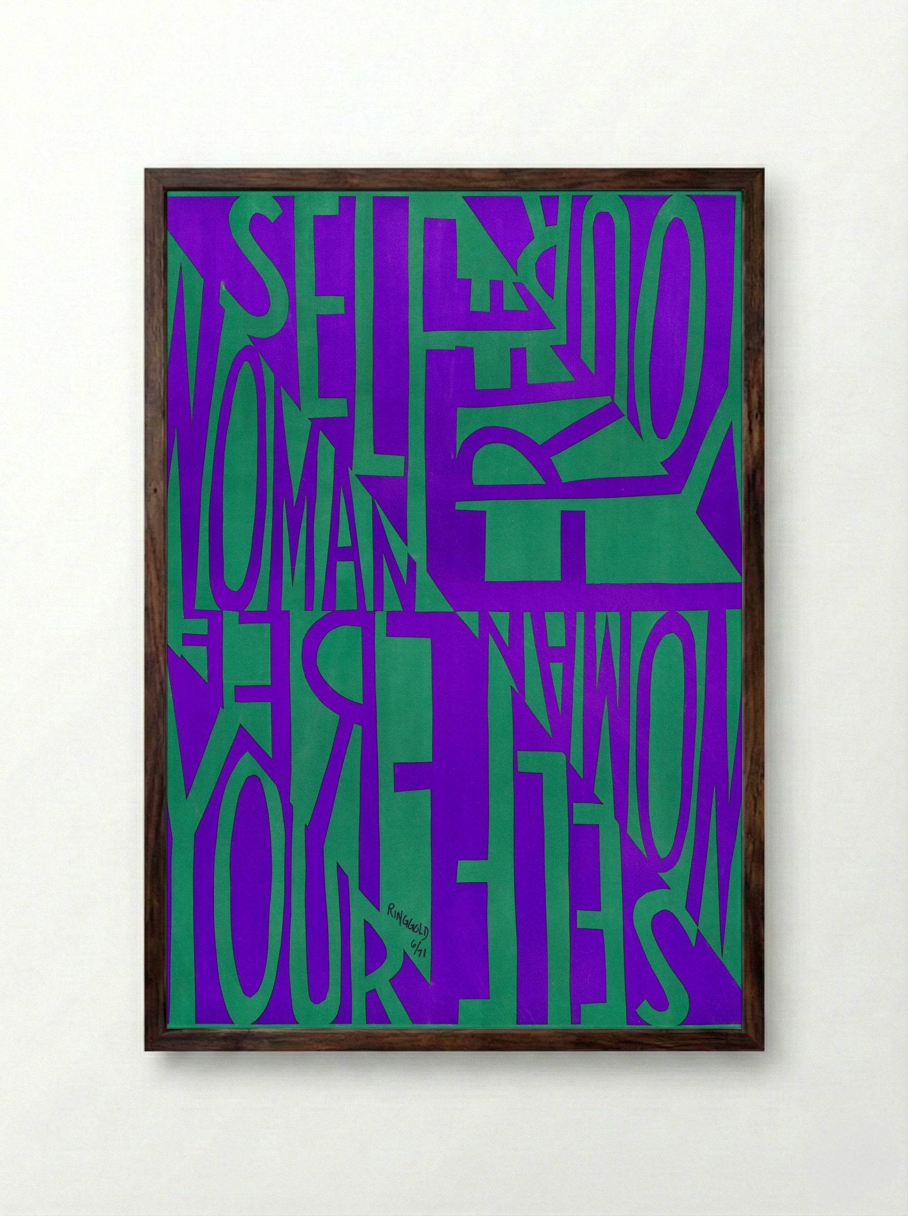 Free Woman, Free Yourself - Faith Ringgold - Framed Print Dark Wood