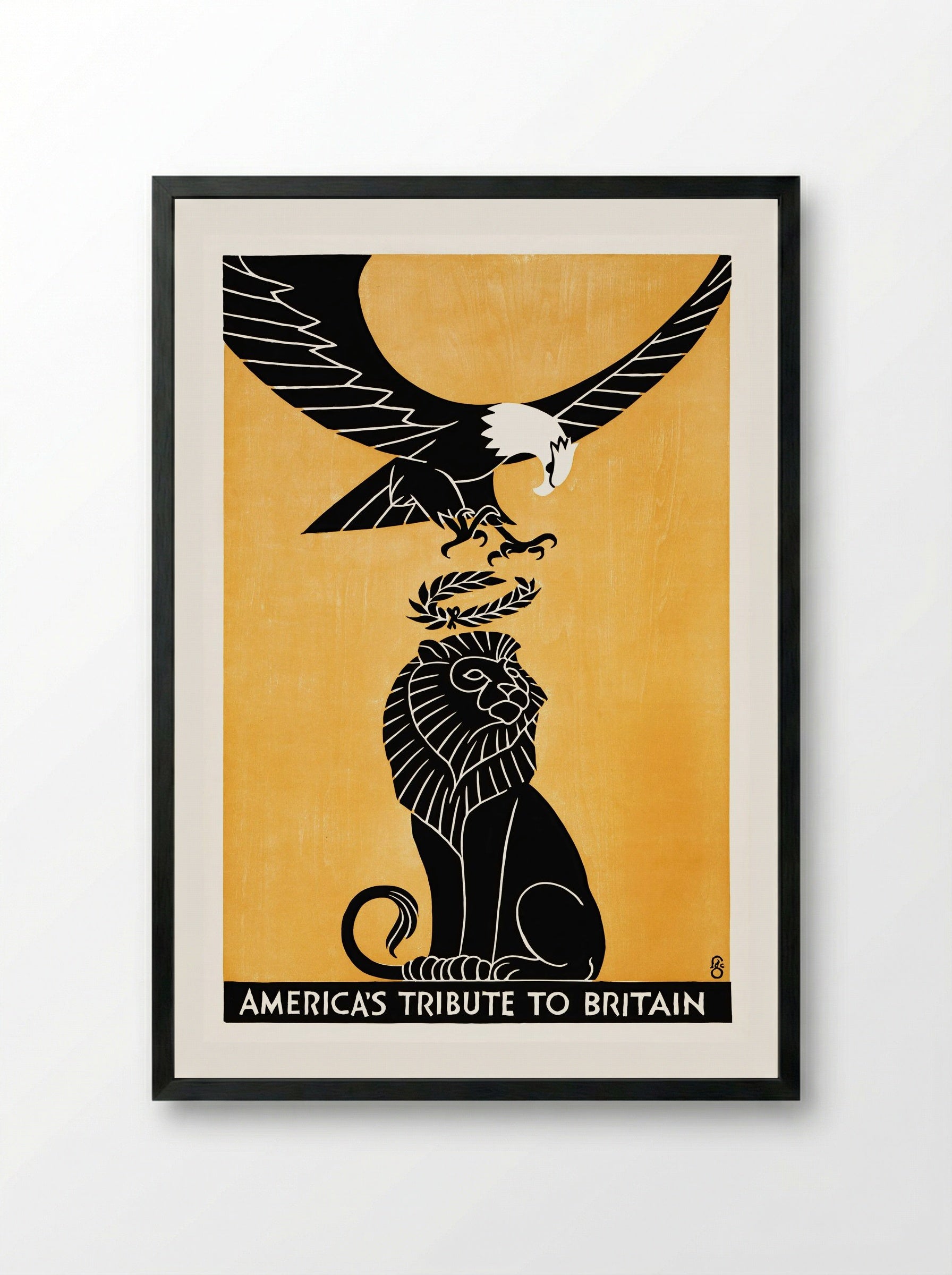 America's Tribute to Britain - Fred G. Cooper - Framed Print Black