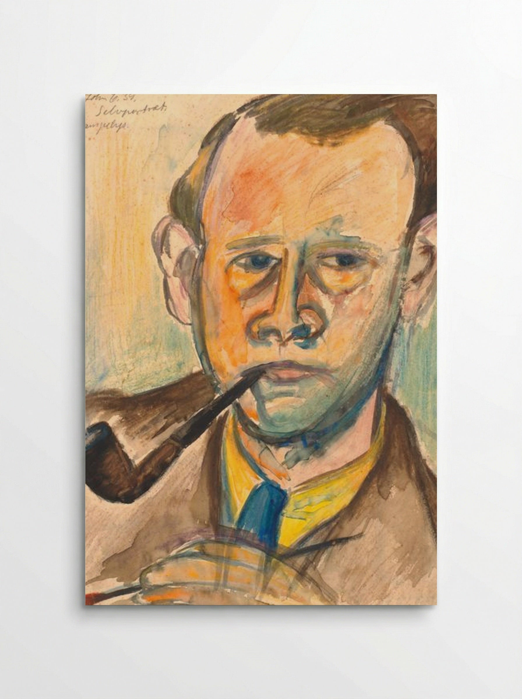 Self-portrait in Lamplight - John Christensen - Poster