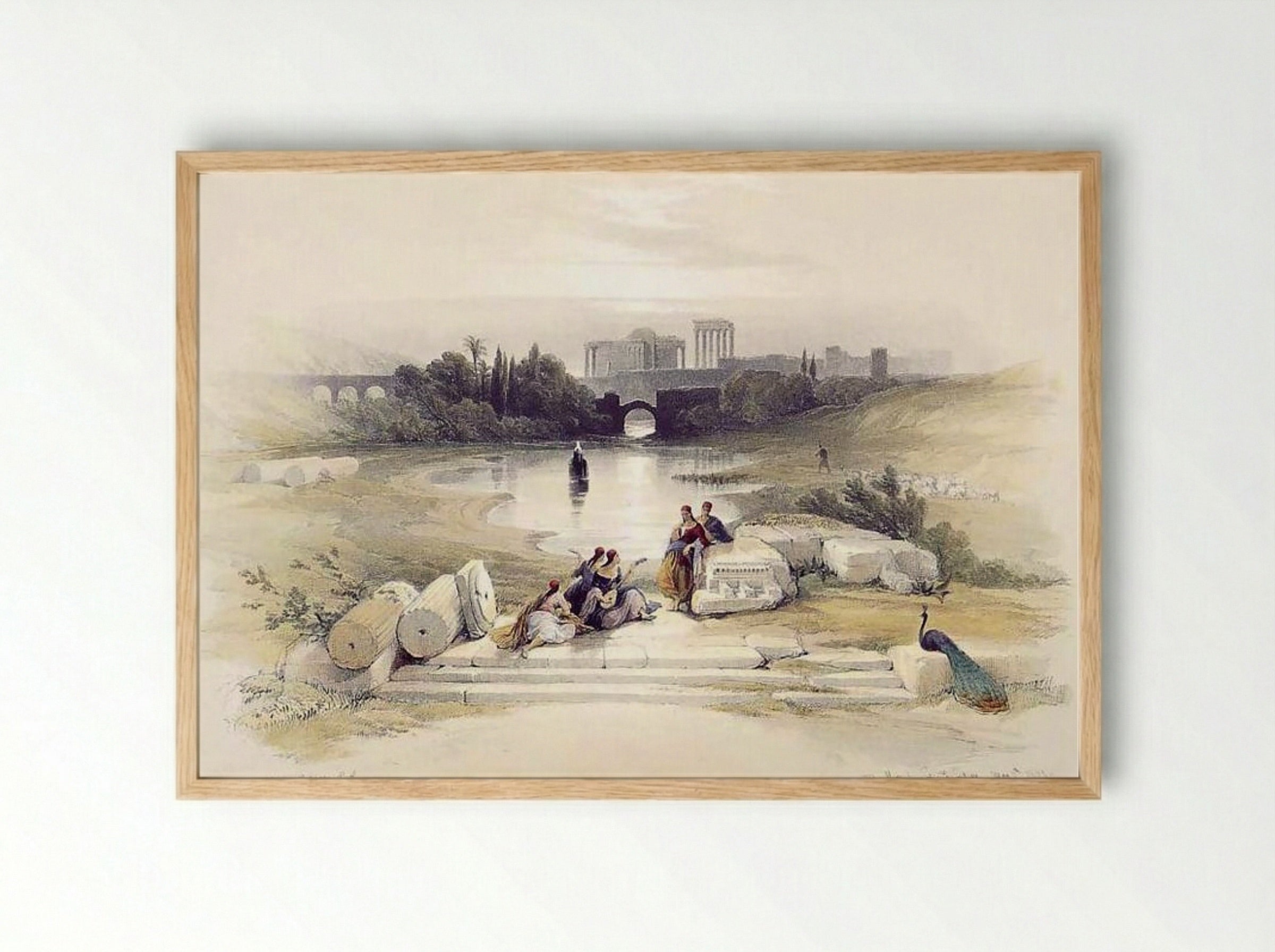 Baalbec, from the Fountain - David Roberts - Framed Print Wood